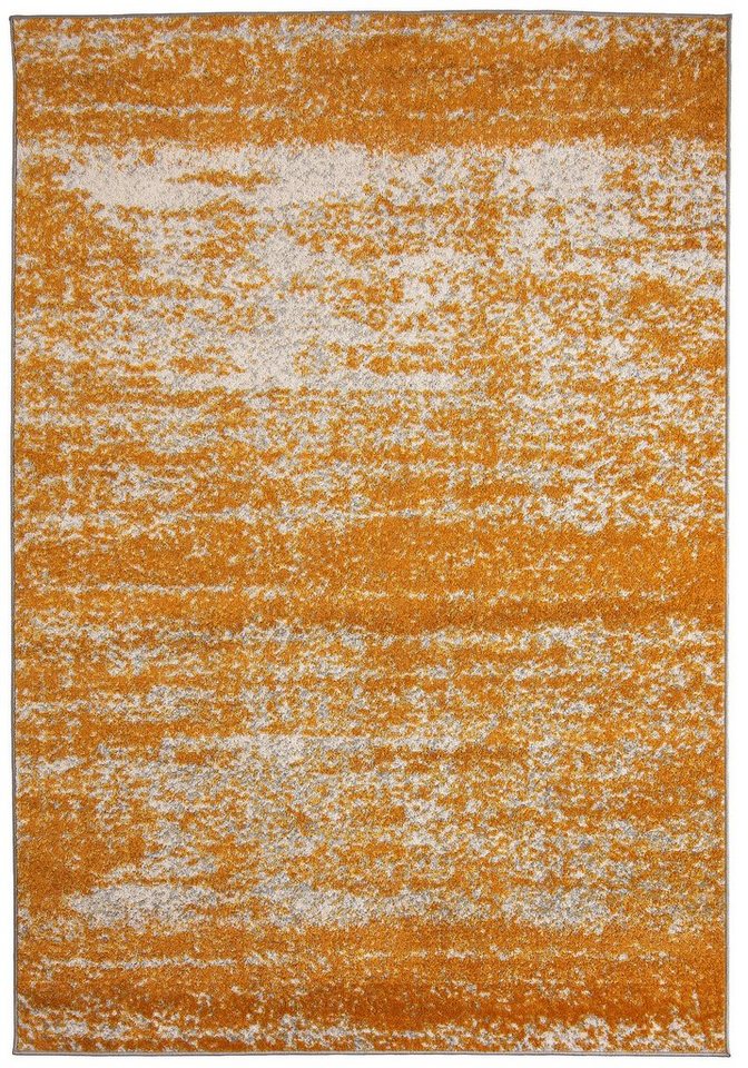 Designteppich Modern Teppich Abstrakt Muster Orange farbe - Kurzflor,  Mazovia, 180 x 260 cm, Geeignet für Fußbodenheizung, Höhe 7 mm, Kurzflor