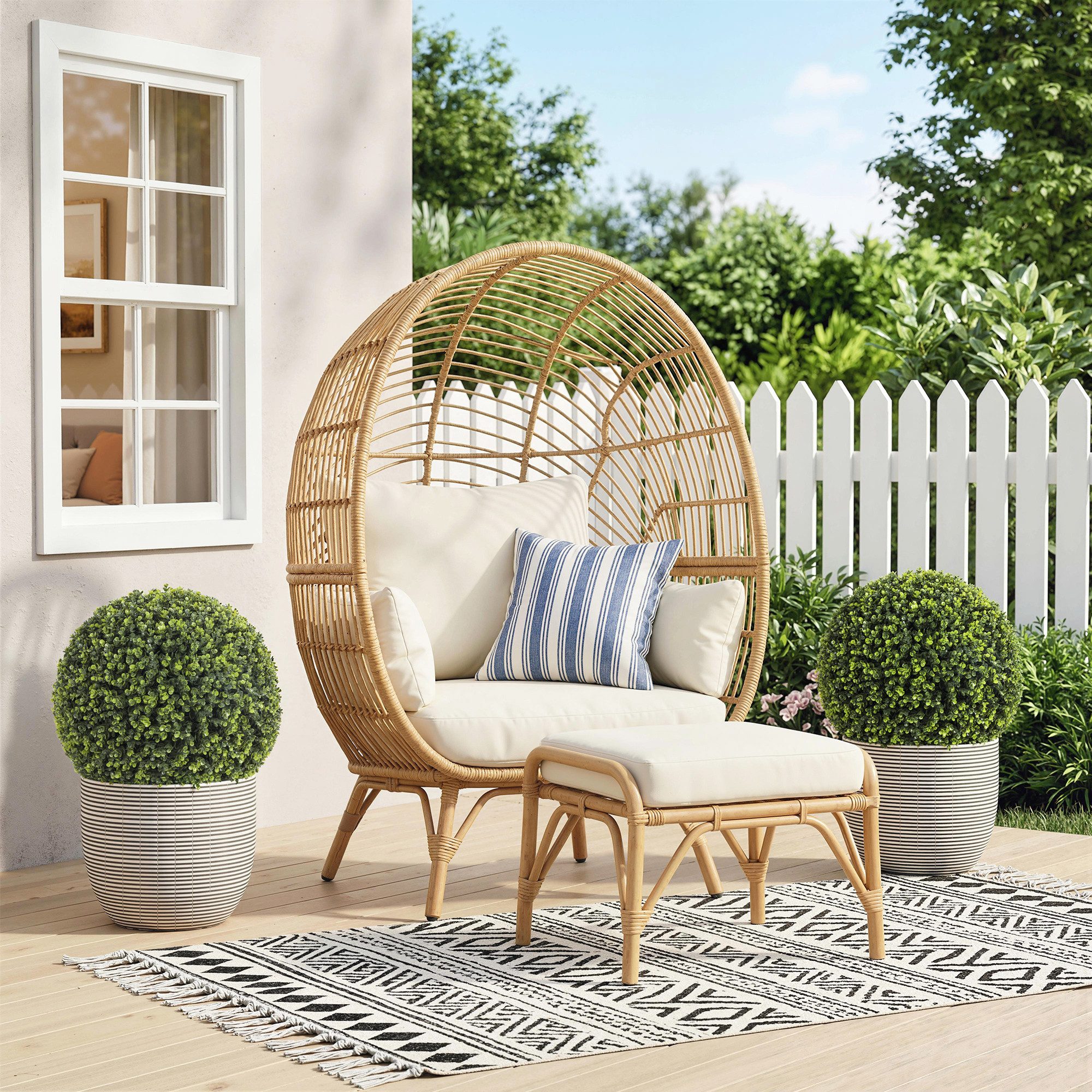 Kunstpflanze Künstliche Kugeln, wie echt, Dekopflanzen für Wohnzimmer Eukalyptus, HOMCOM, Höhe 52 cm, UV-beständig, 2er Set, pflegeleicht