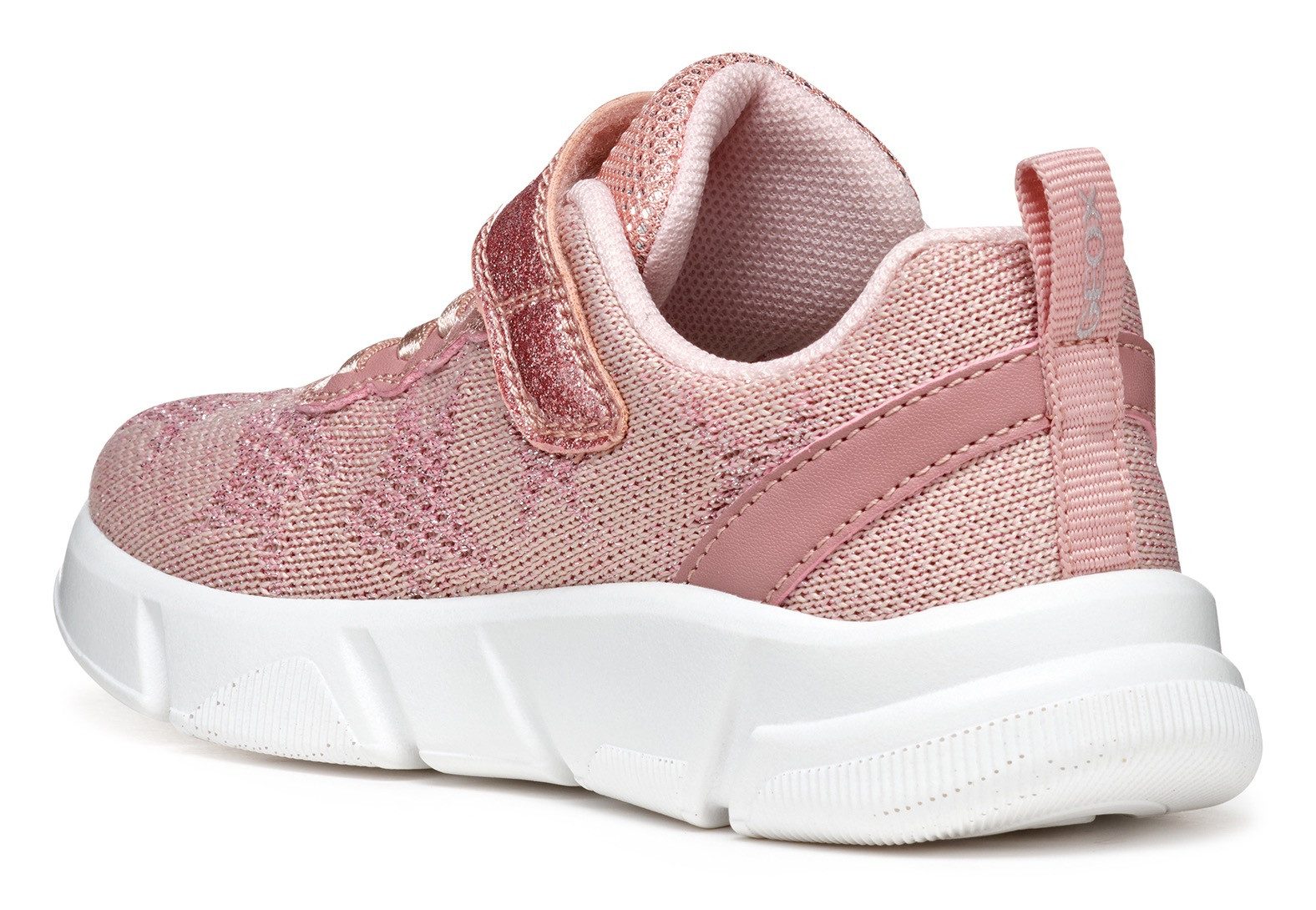 Geox J ARIL GIRL Sneaker, Knitwear Sneaker, Klettschuh mit glitzerndem Klettriegel – Bild 2 von 5
