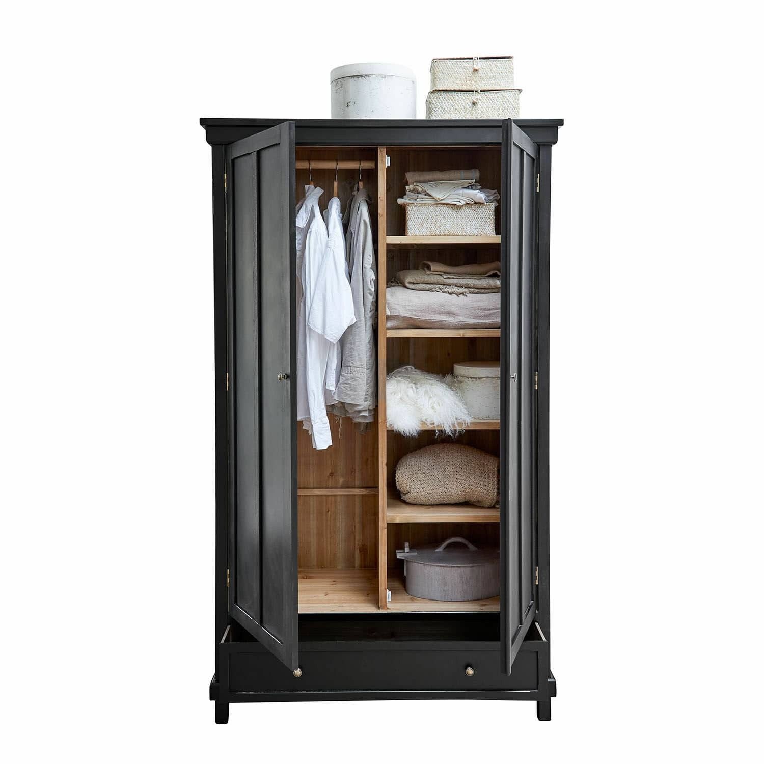 Mirabeau Kinderkleiderschrank Kleiderschrank Sirevol antikschwarz