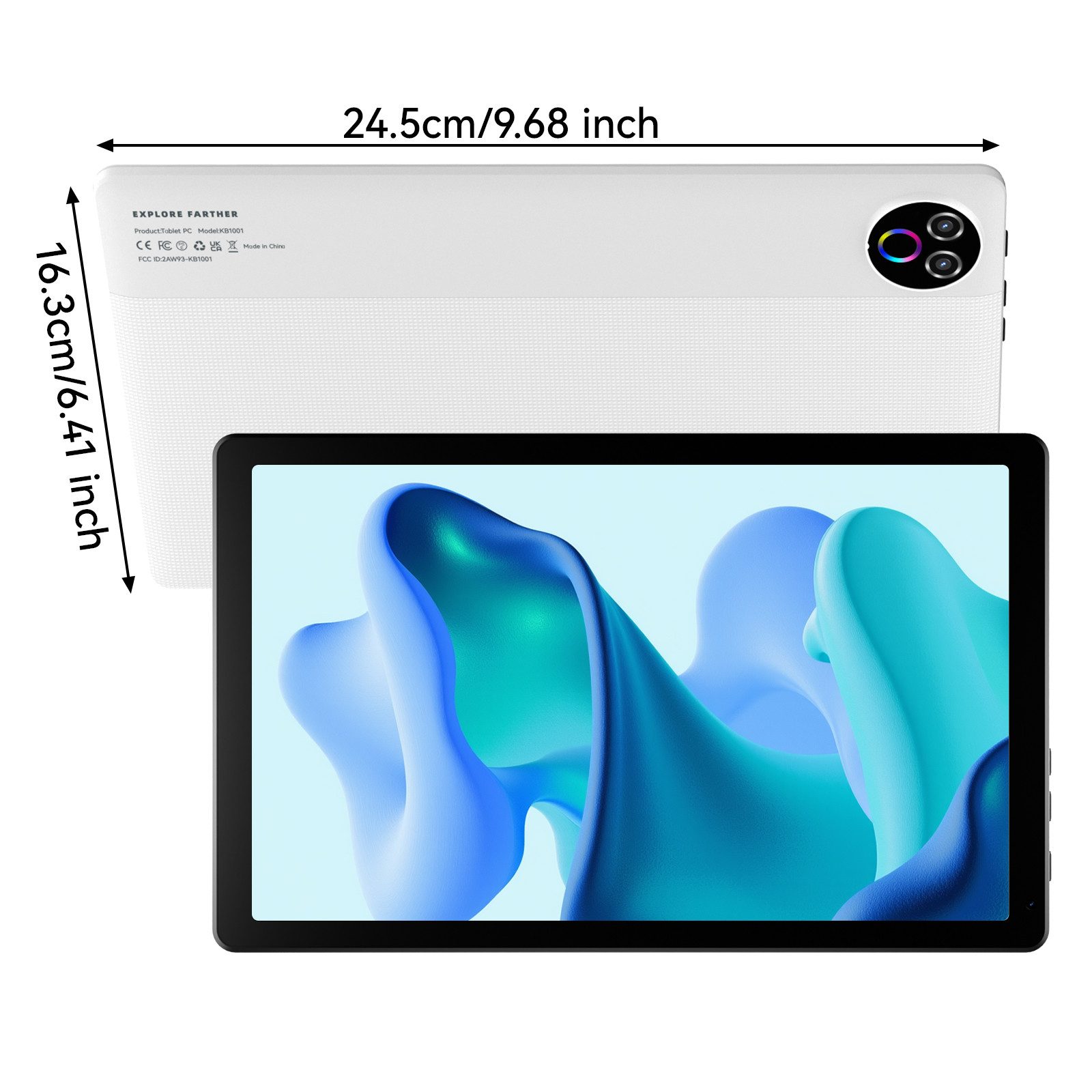 BUFO 10,1 Zoll Android 15 mit 20GB RAM 64GB bis zu 1TB Speicher Dual-Kamera Tablet (10,1", 64 GB, Langer Akkulaufzeit, Split-Screen & kraftvolle Stereo-Lautsprecher)