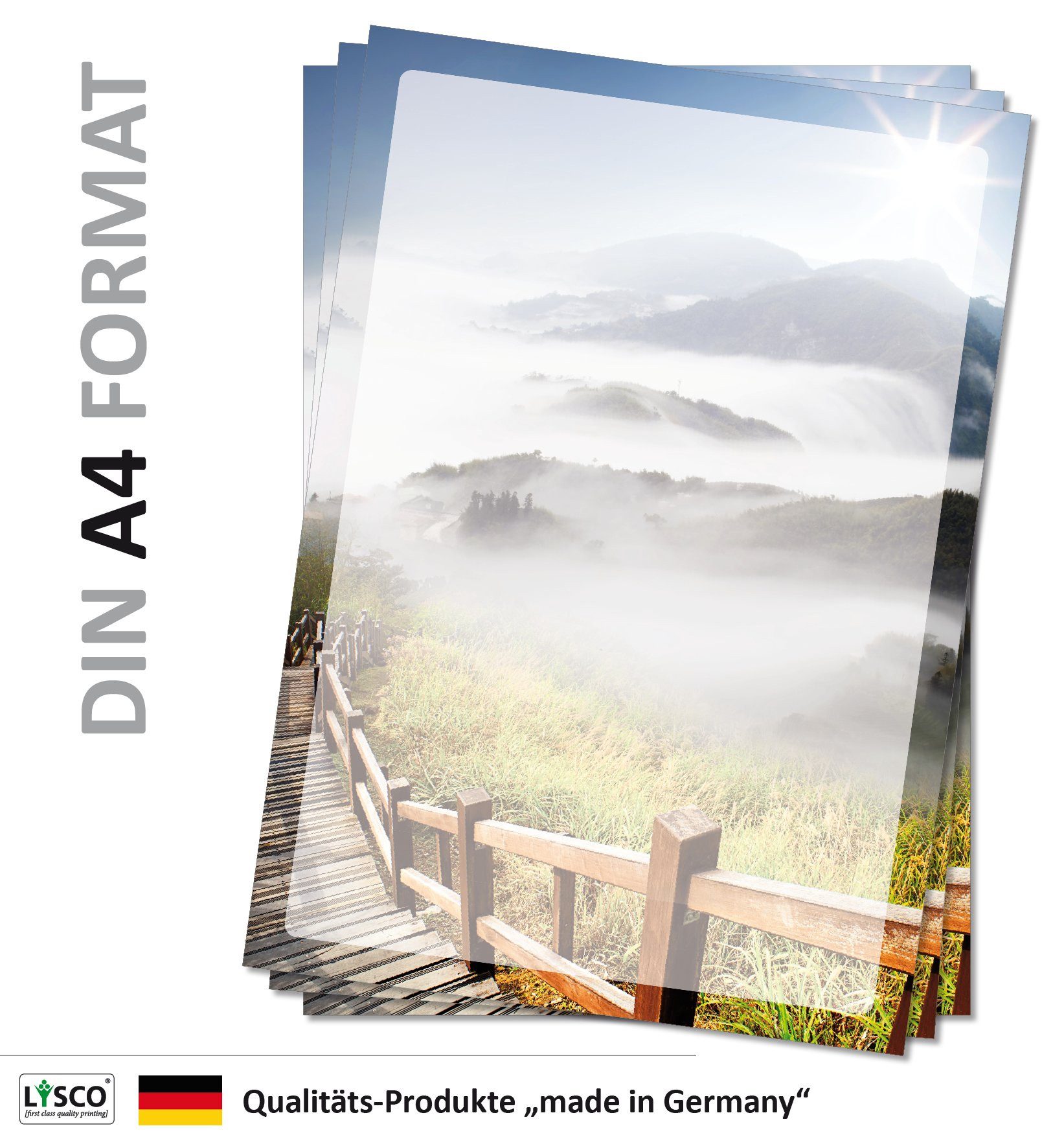 LYSCO Briefpapier Motivpapier wunderschöne Natur DIN A4, gut beschreibbar, natürliche Atmosphäre, für alle Drucker geeignet.