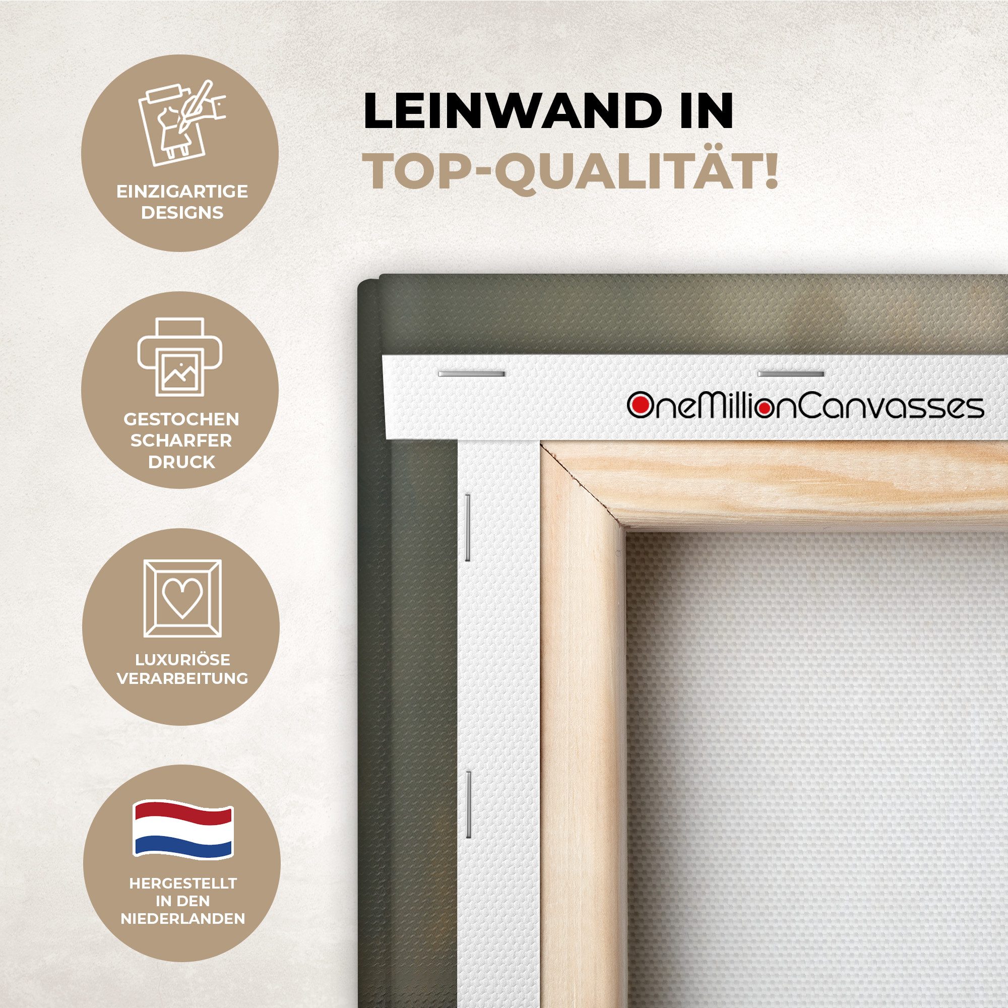 OneMillionCanvasses® Leinwandbild Panorama Kniend - Beige - Abstrakt - Jesus, Fotodruck (1 St), Wandbild, Deko Schlafzimmer Wohnzimmer Flur 40x20 cm