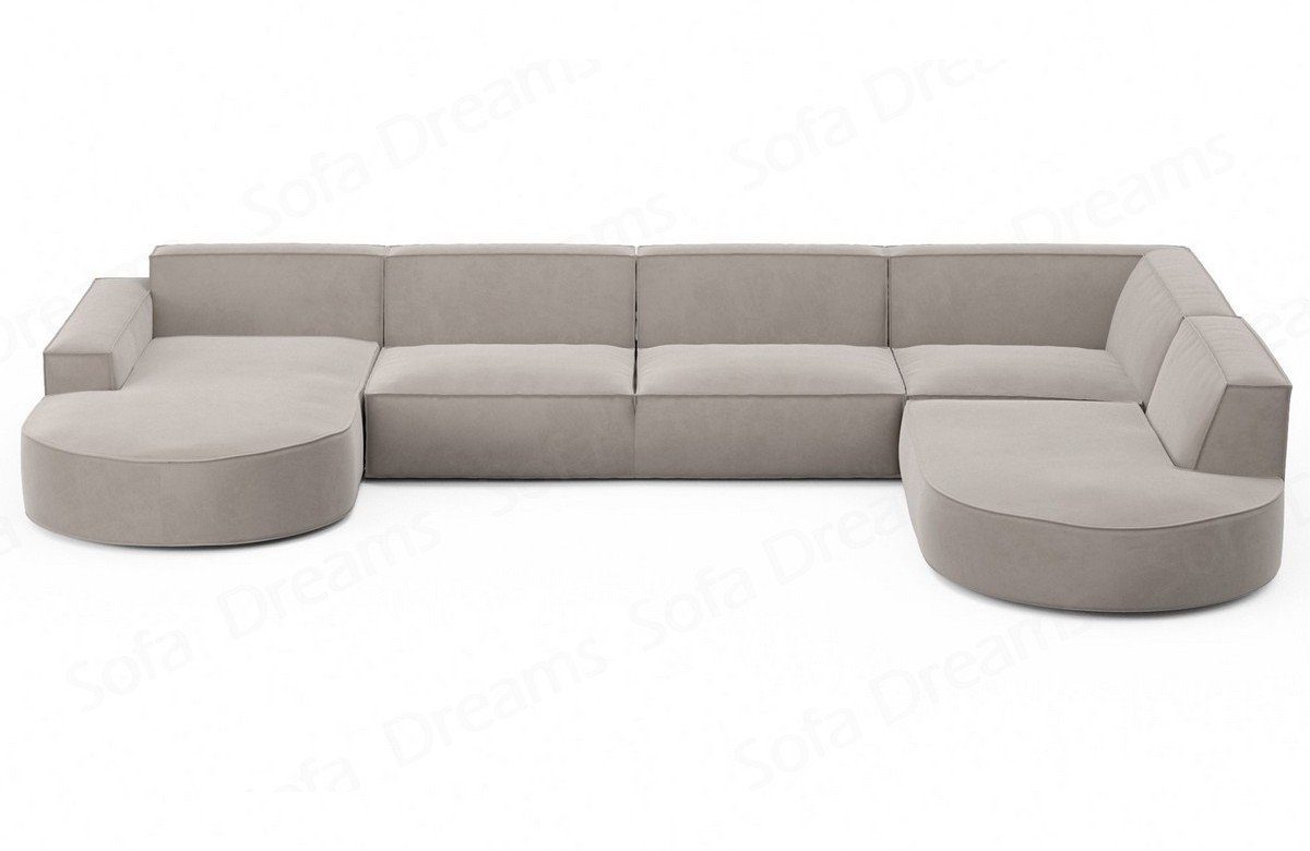 Form U Stoffsofa Beige-Mo02 Designer Stoff Alegranza Modern Sofa Couch Wohnlandschaft Sofa Dreams
