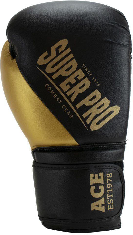 goldfarben/schwarz Ace Super Boxhandschuhe Pro