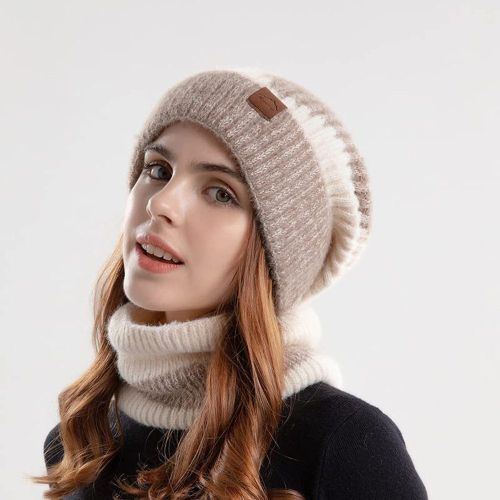 Cachito Mütze & Schal Herbst Winter Schal und Mütze Set 55-60CM Wintermütze Strickmütze mit Schal Damen Warme Mütze Beanie – Bild 3 von 4
