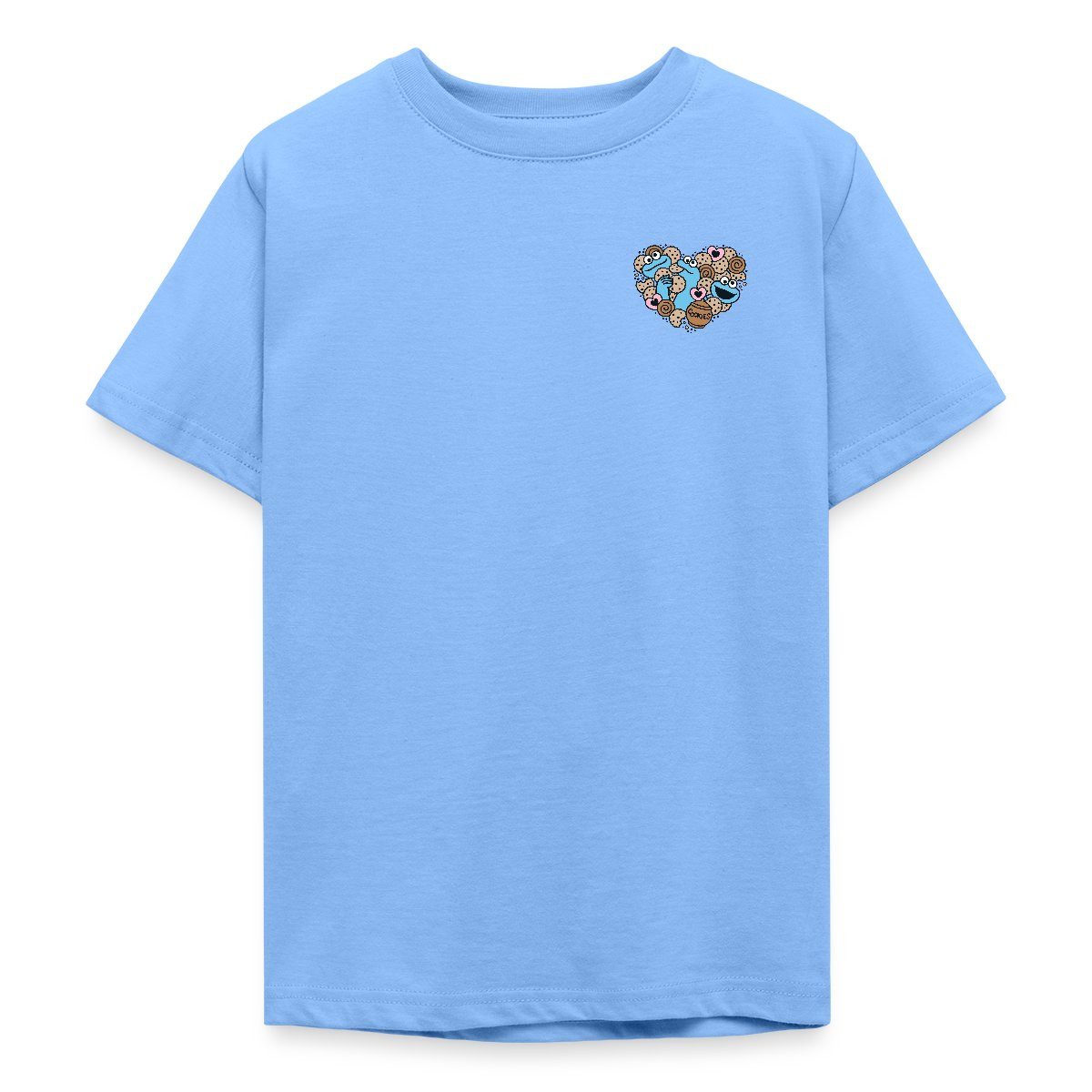 T-Shirt Sesamstraße Design Herz Mit Krümelmonster Teenager T-Shirt
