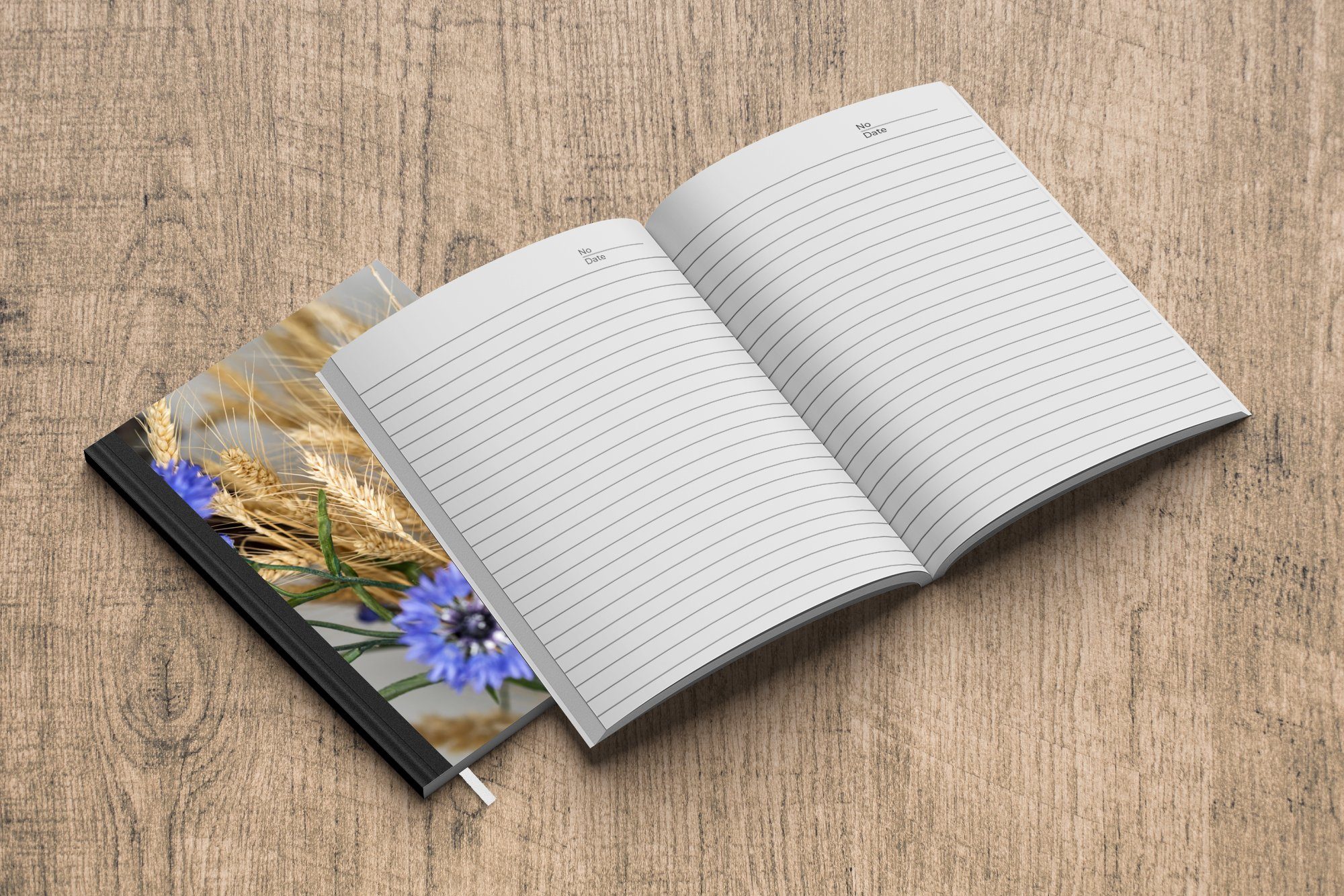 Notizbuch 98 Tagebuch, A5, Journal, - Getrocknete MuchoWow Getreide - Blumen Notizheft, Seiten, Stilleben, Merkzettel, Haushaltsbuch