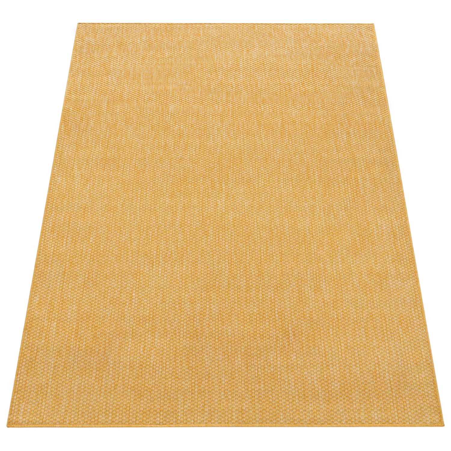 KADIMA DESIGN Teppich Unifarben Wohnzimmer schmutzabweisend Teppich Kurzflor, Läufer, Höhe: 4 mm, 100% Polypropylen, Rücken aus Polypropylen, Läufer, 80x150cm, Gelb