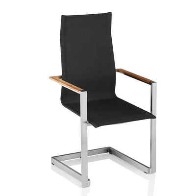 KETTLER Sessel Kettler SENSE Stapelsessel Freischwinger Edelstahl charcoal