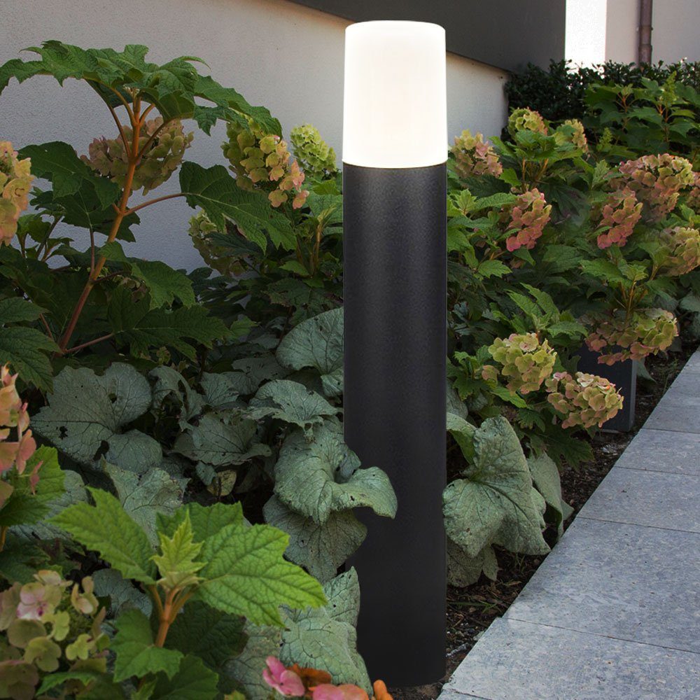 Steh Warmweiß, LED Sockel Leuchtmittel FERNBEDIENUNG Garten etc-shop Farbwechsler Farbwechsel, inklusive, schwarz Außen-Stehlampe, matt Außen Lampe