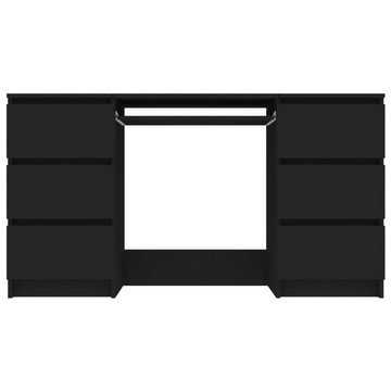 möbelando Schreibtisch 3001904 (LxBxH: 50x140x77 cm), aus Holzwerkstoff in Schwarz mit 6 Schubladen