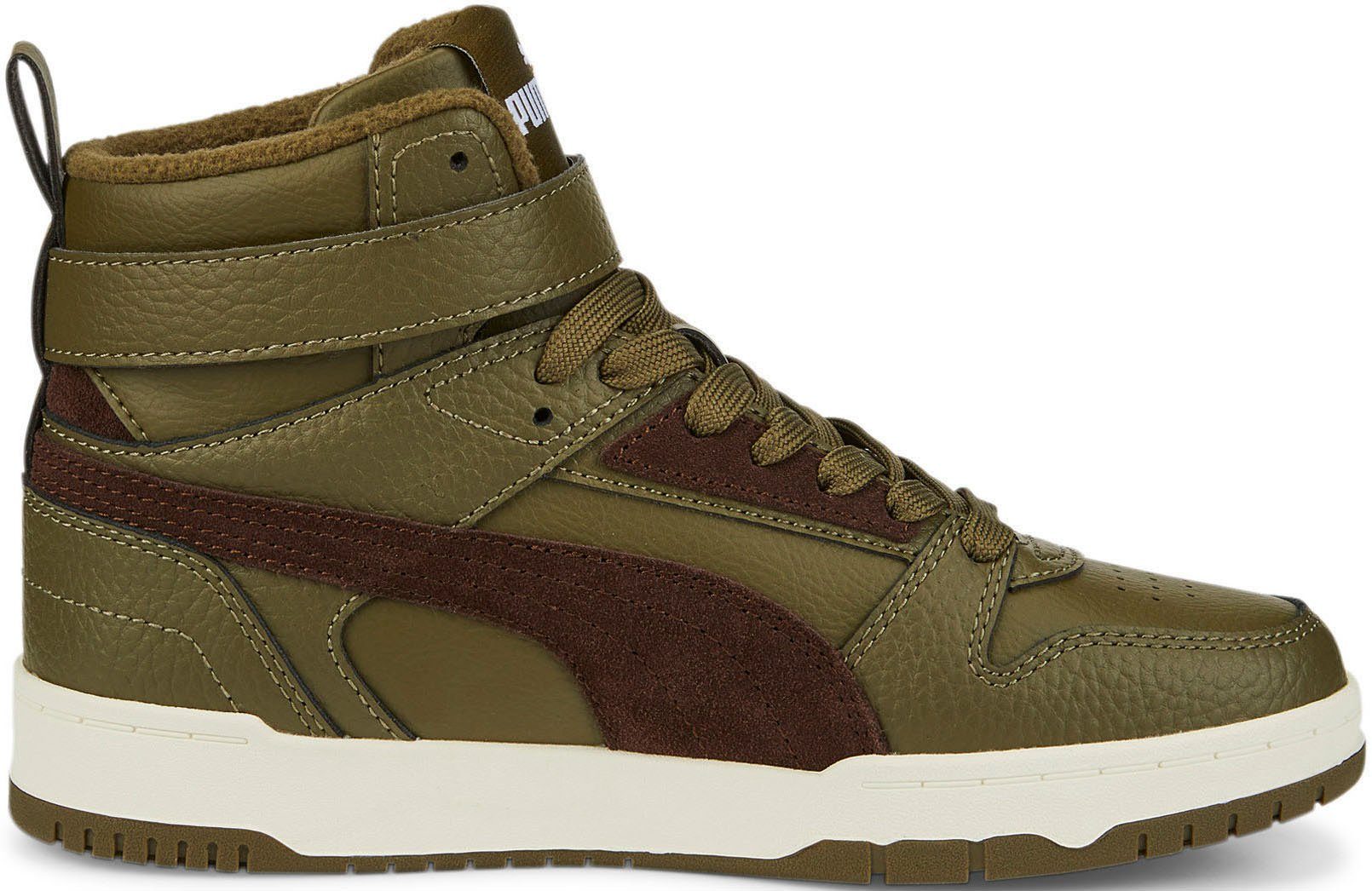 PUMA GAME Olive-Dark RBD Gold Deep Chocolate-Puma JR WTR Team Sneaker