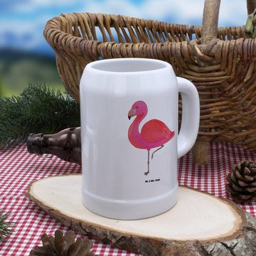 Mr. & Mrs. Panda Bierkrug Flamingo Classic - Weiß - Geschenk, 5 l, Bierkrüge, Steinkrüge, 0, St, Steinzeug, Kreative Sprüche