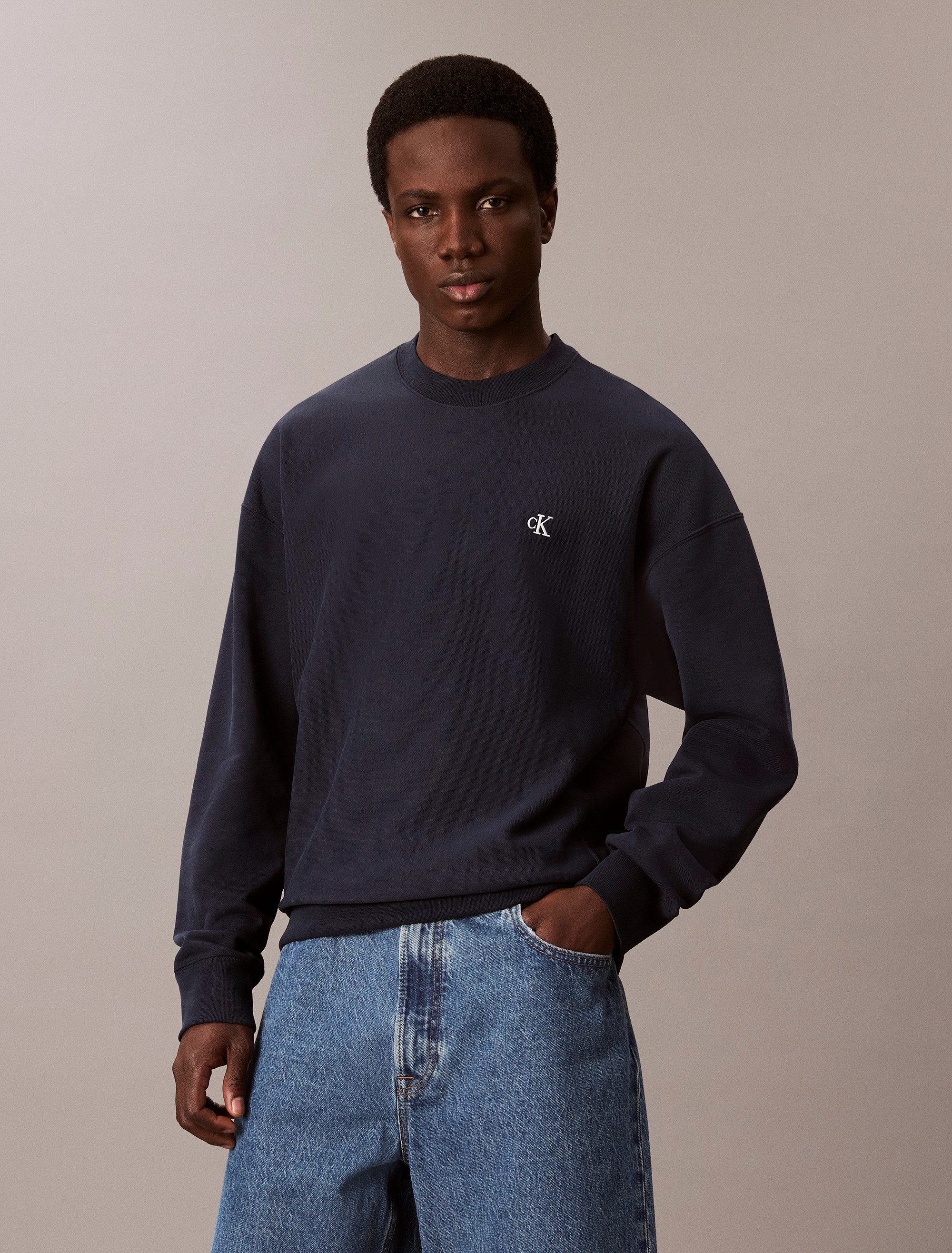 Calvin Klein Jeans Sweatshirt PRMM TRRY MNGRM CN S Mit Rundhalsausschnitt günstig online kaufen