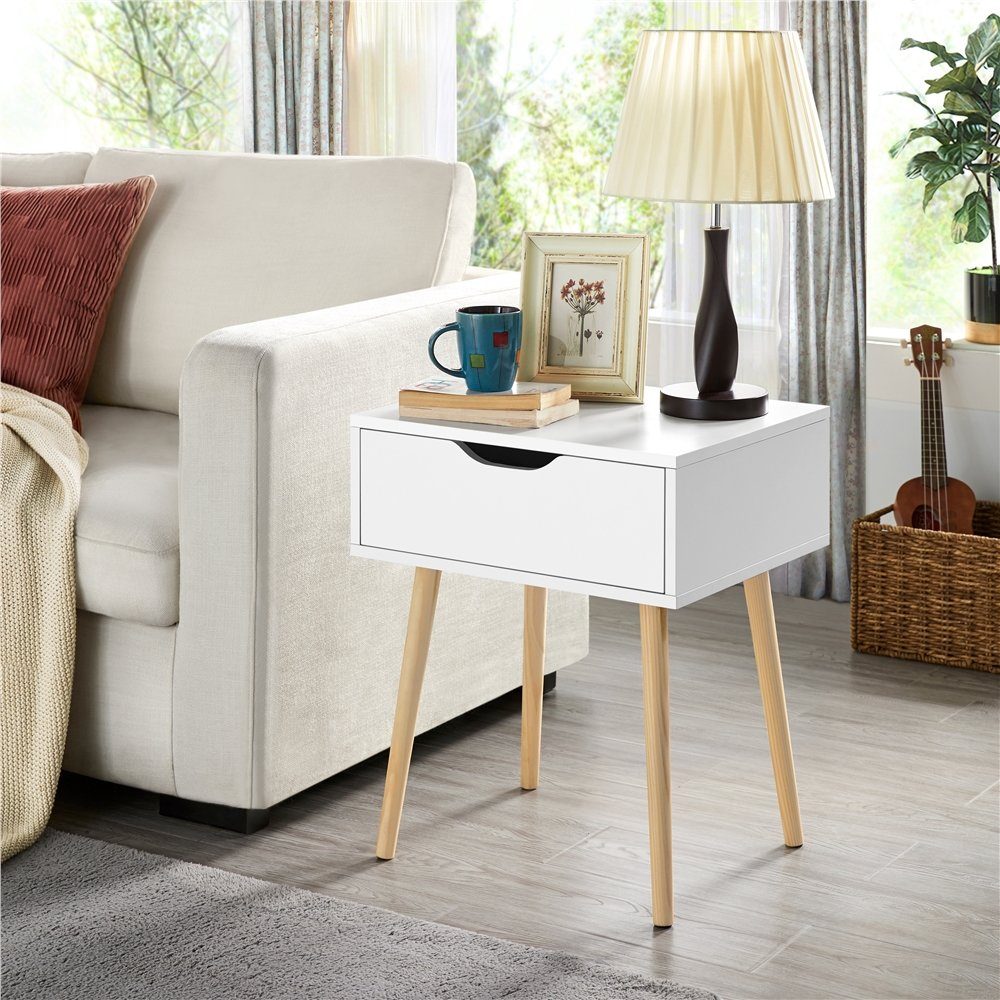 Yaheetech Nachttisch, 2 Stück Nachtkommode mit 1 Schublade Holz günstig online kaufen