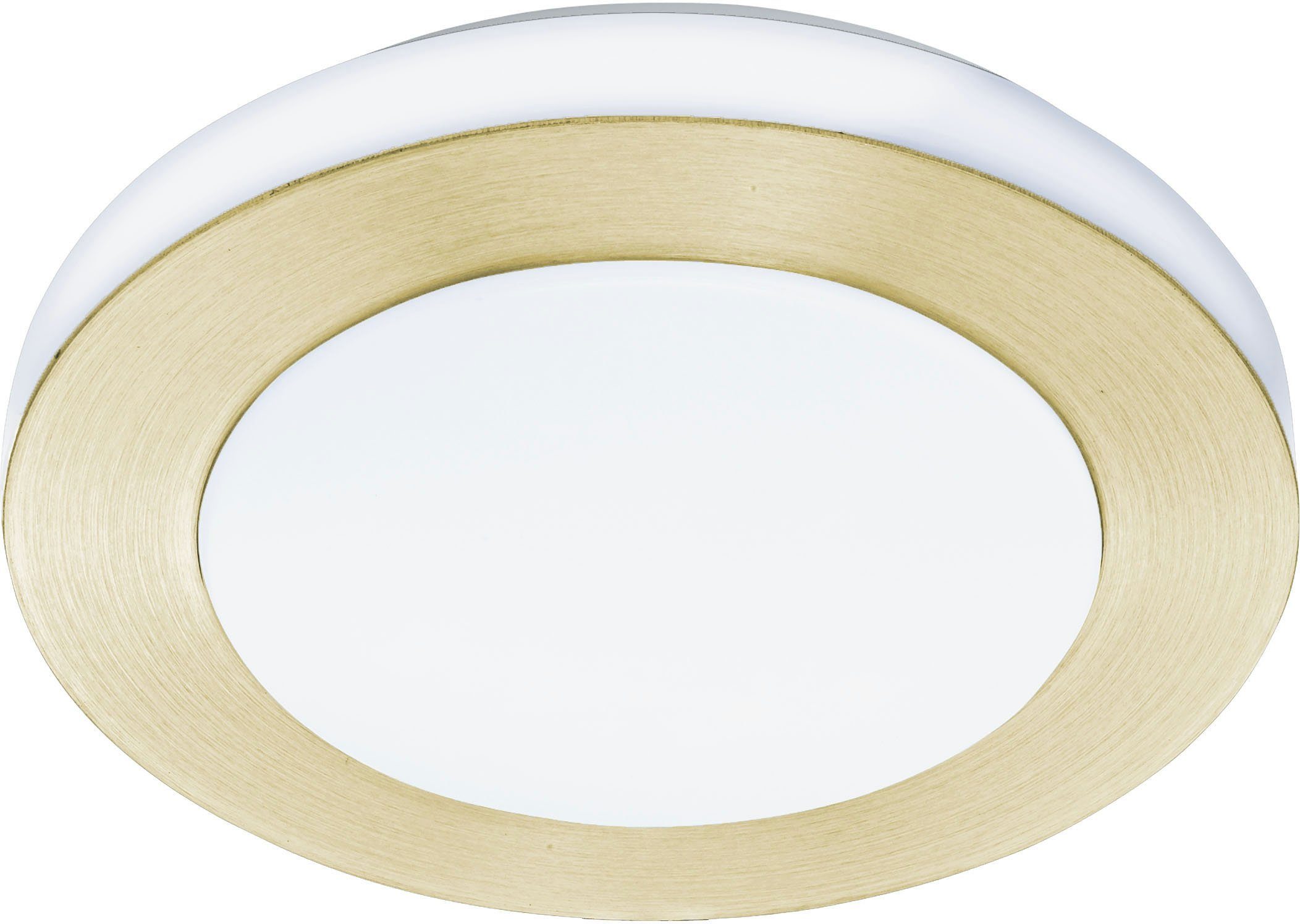 EGLO Deckenleuchte LED LED Warmweiß, aus und integriert, in messing - Deckenleuchte - weiß Warmweiß fest Stahl 3,6W CARPI