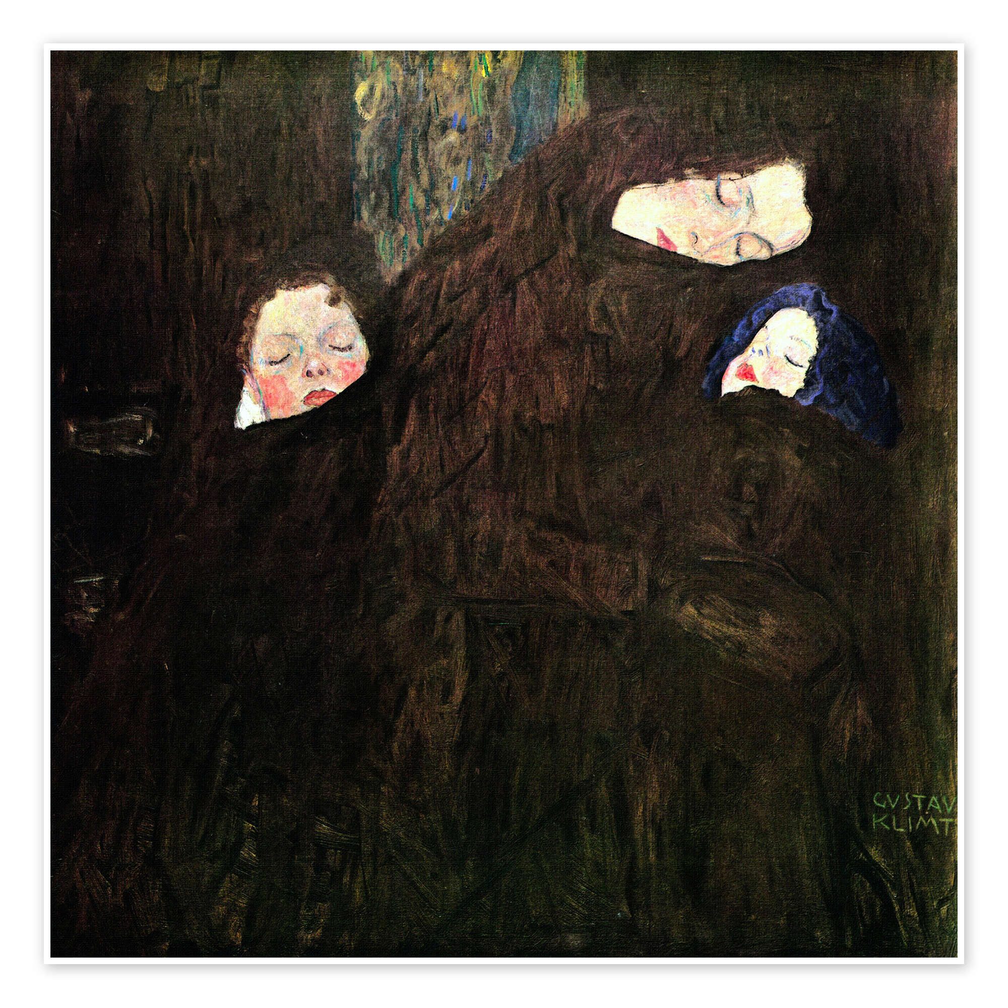 Posterlounge Wandbild Mutter mit zwei Kindern, Gustav Klimt, erhältlich als Poster, Leinwandbild, Wandsticker oder Acrylglasbild