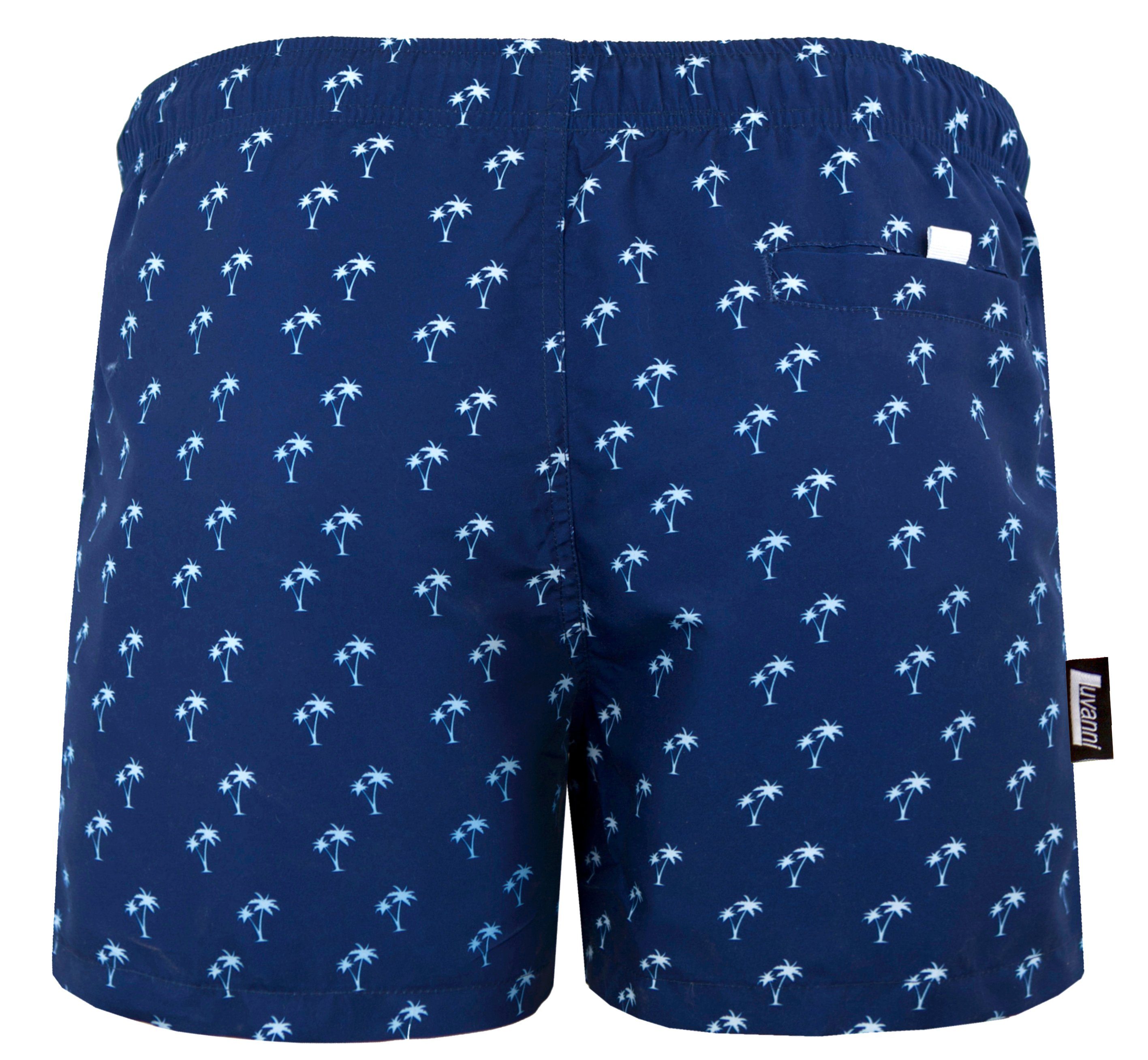 Luvanni Badehose Badehose Herren Schnelltrocknende Beachshorts 22-24 Badeshorts Kordelzug Boardshorts Schwimmhose Männer mit Palmen Palm Insel