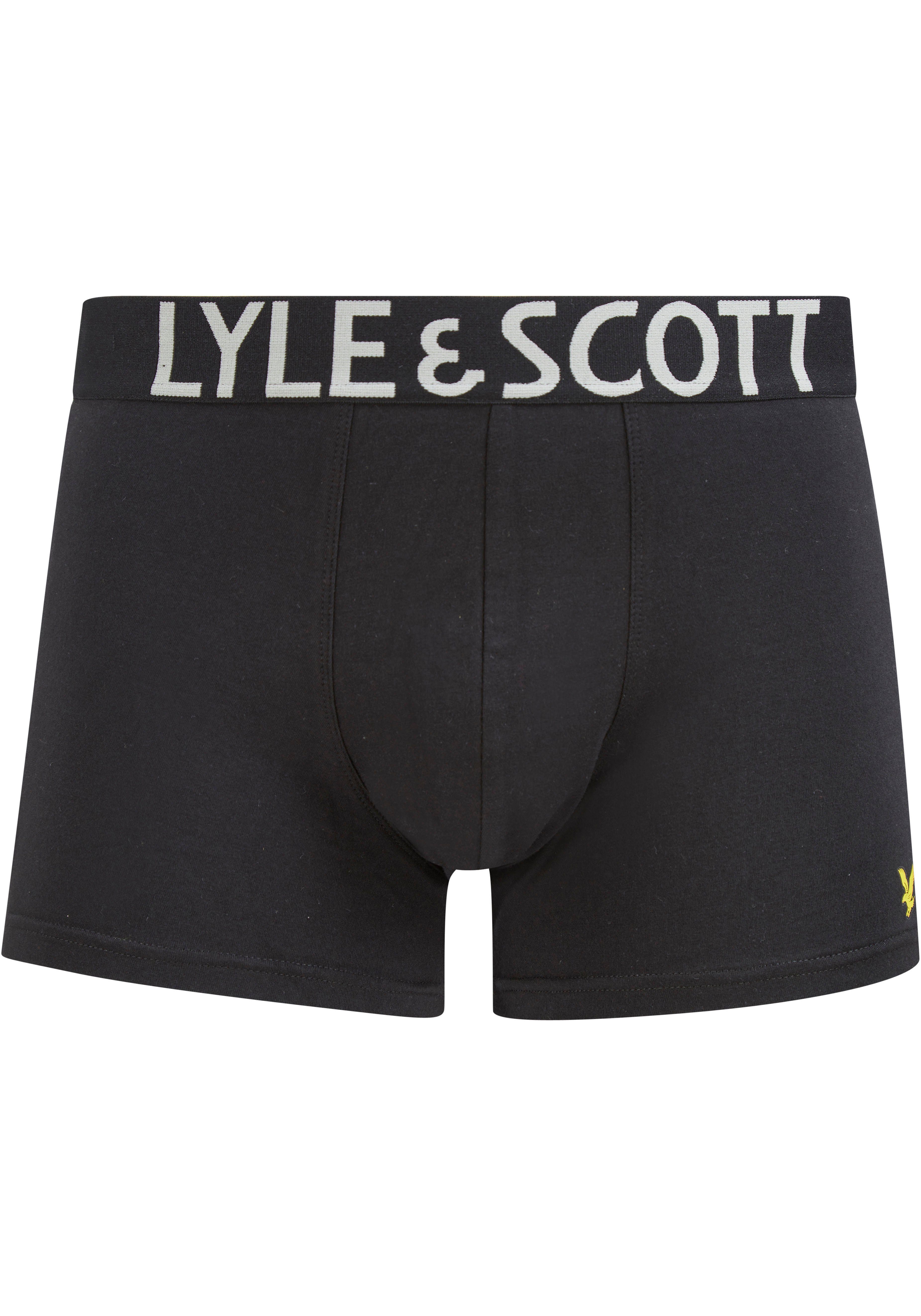3-St) mit & Lyle Scott black (Packung, Logo-Elastikbund DANIEL Boxershorts