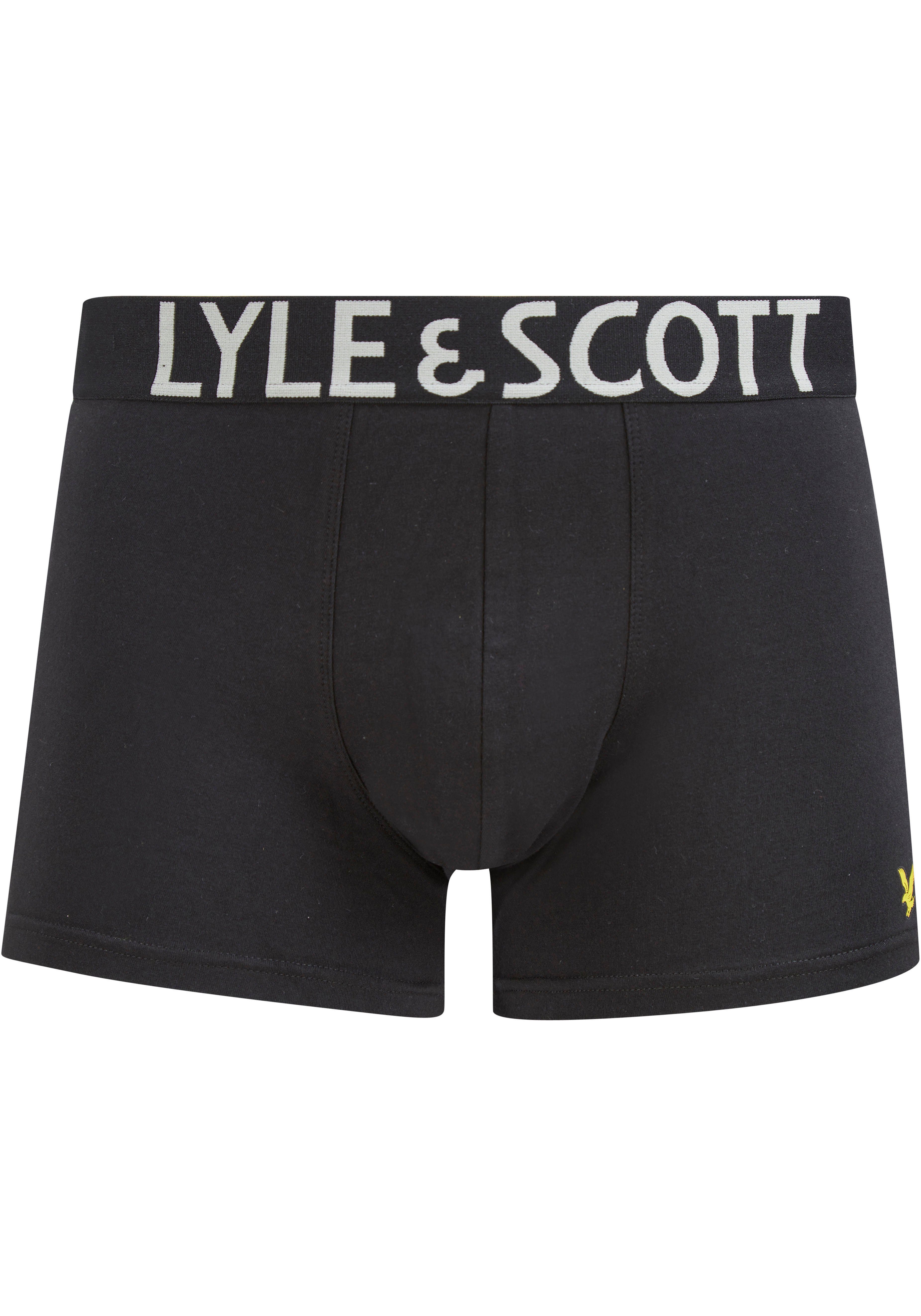 & Logo-Elastikbund Lyle DANIEL mit (Packung, Scott 3-St) Boxershorts black