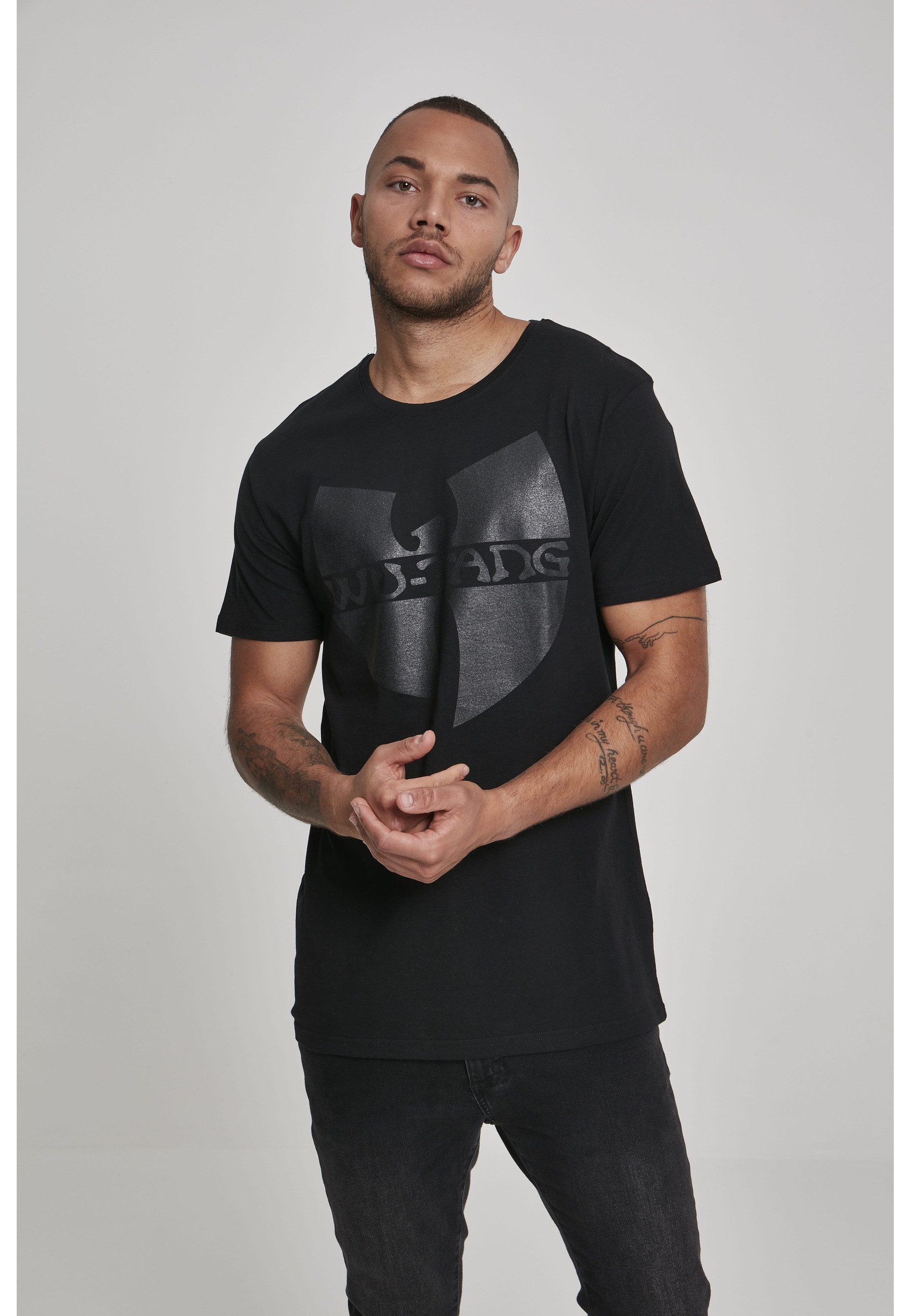 MisterTee T-Shirt MisterTee Herren Wu-Wear Black Logo T-Shirt (1-tlg)