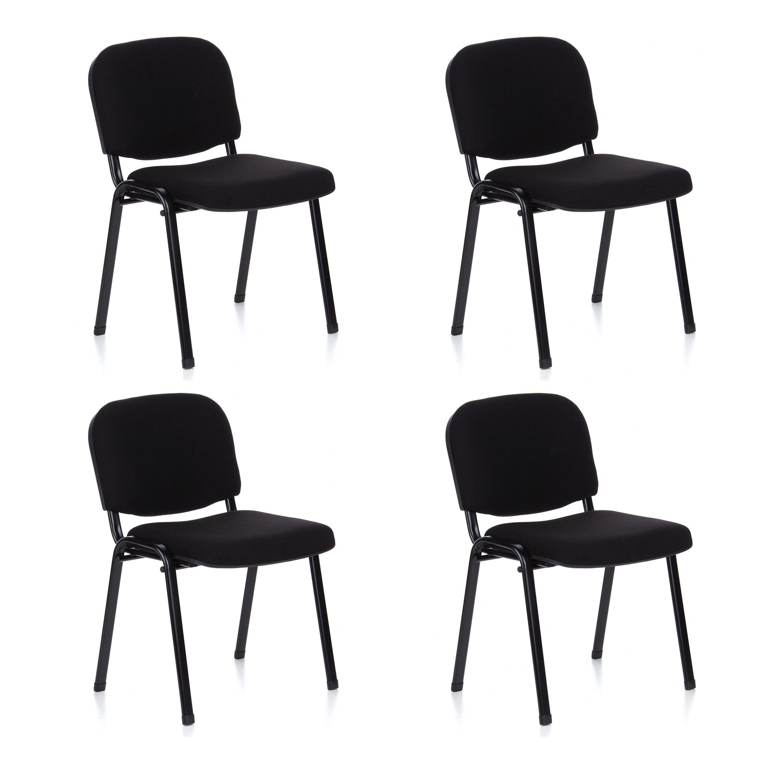 hjh OFFICE 4-Fußstuhl XT 600 Stuhl Stoff 4 St., 4er Set Besucherstühle gepolstert, bis 4 Stühle stapelbar