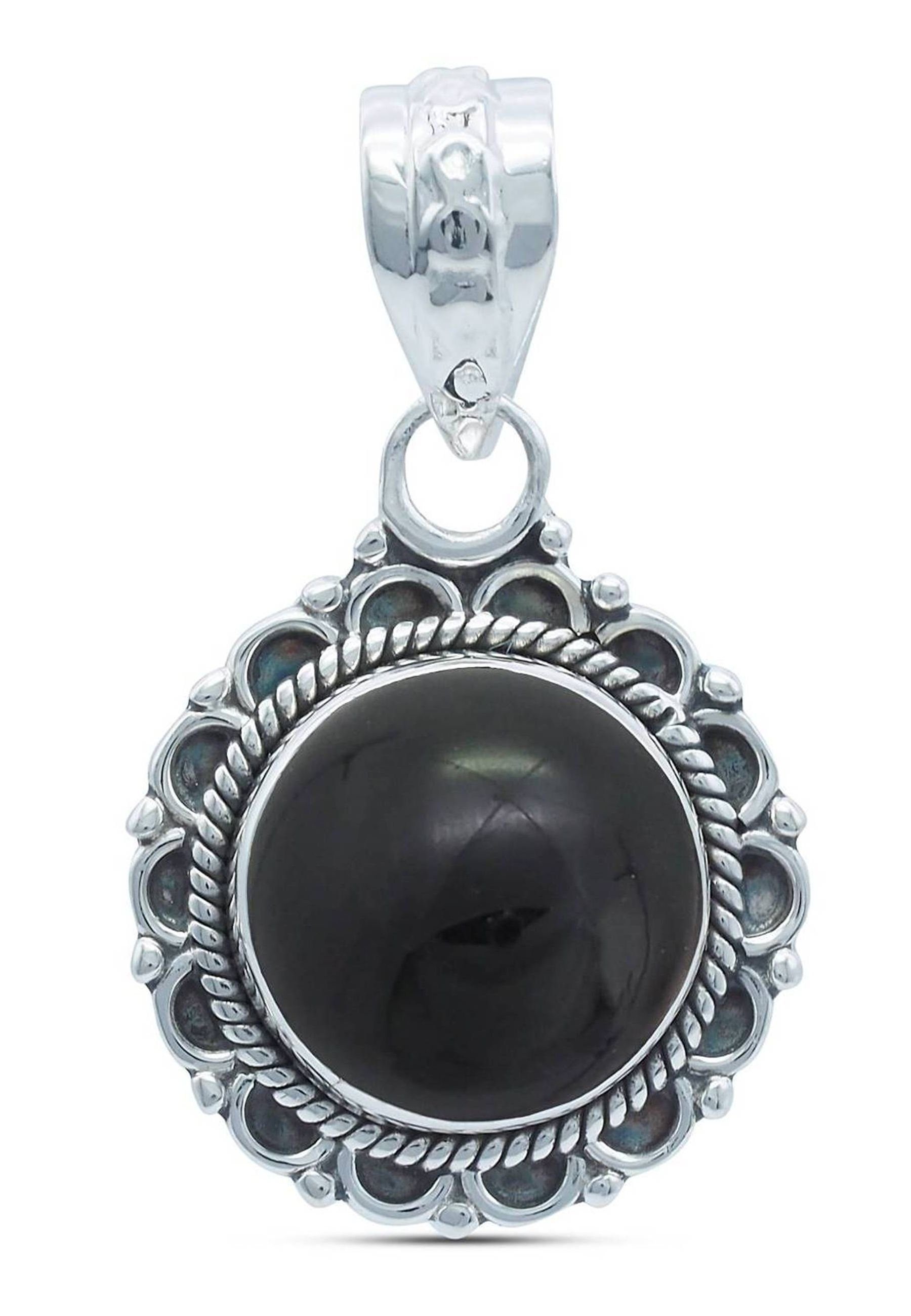 mantraroma Kettenanhänger mit 925er Silber Onyx