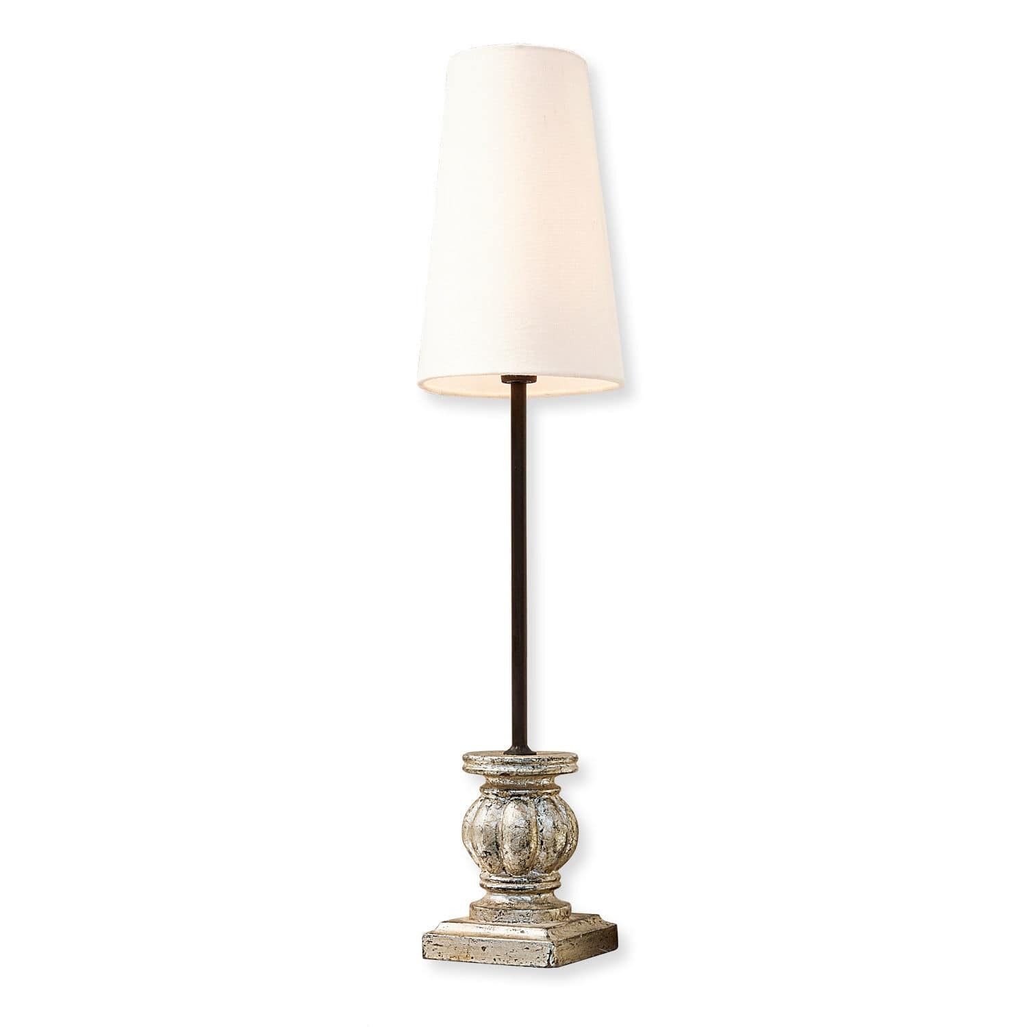 Mirabeau Tischleuchte Tischlampe Montgardin weiß/antiksilber günstig online kaufen
