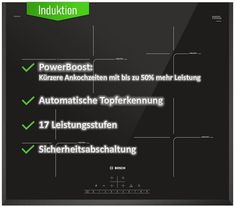 BOSCH Flex-Induktions-Kochfeld von SCHOTT CERAN® PIF651FB1E