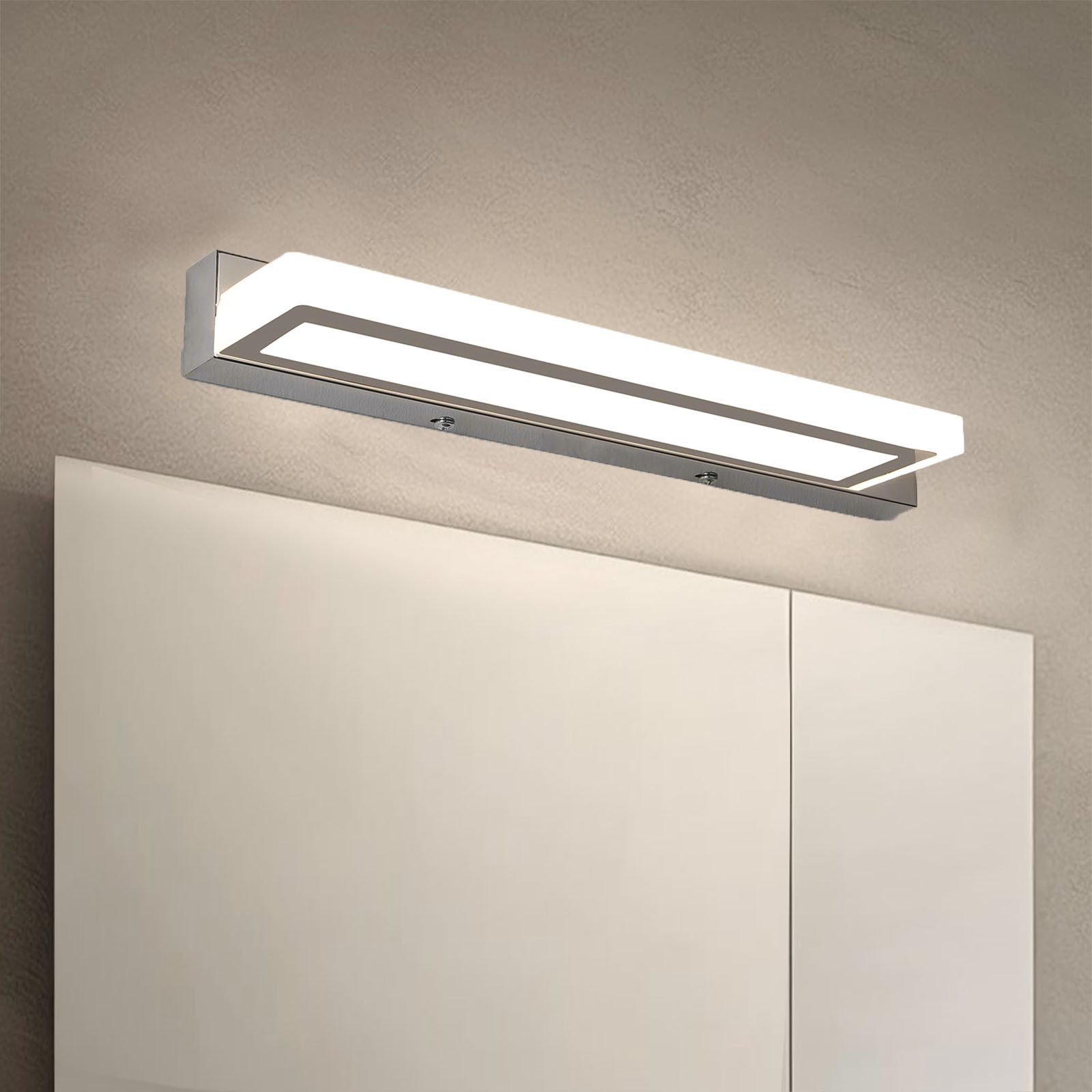 oyajia LED Spiegelleuchte Badezimmer Spiegelleuchte Silber günstig online kaufen