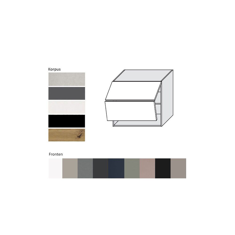 Feldmann-Wohnen Faltlifthängeschrank Bonn (W8B/80-AV, 2-geteilte Hochfaltklappe, 2 Einlegeböden, 1-St., moderne Optik, MDF Fronten) Eiche Artisan / rosé kupfer matt
