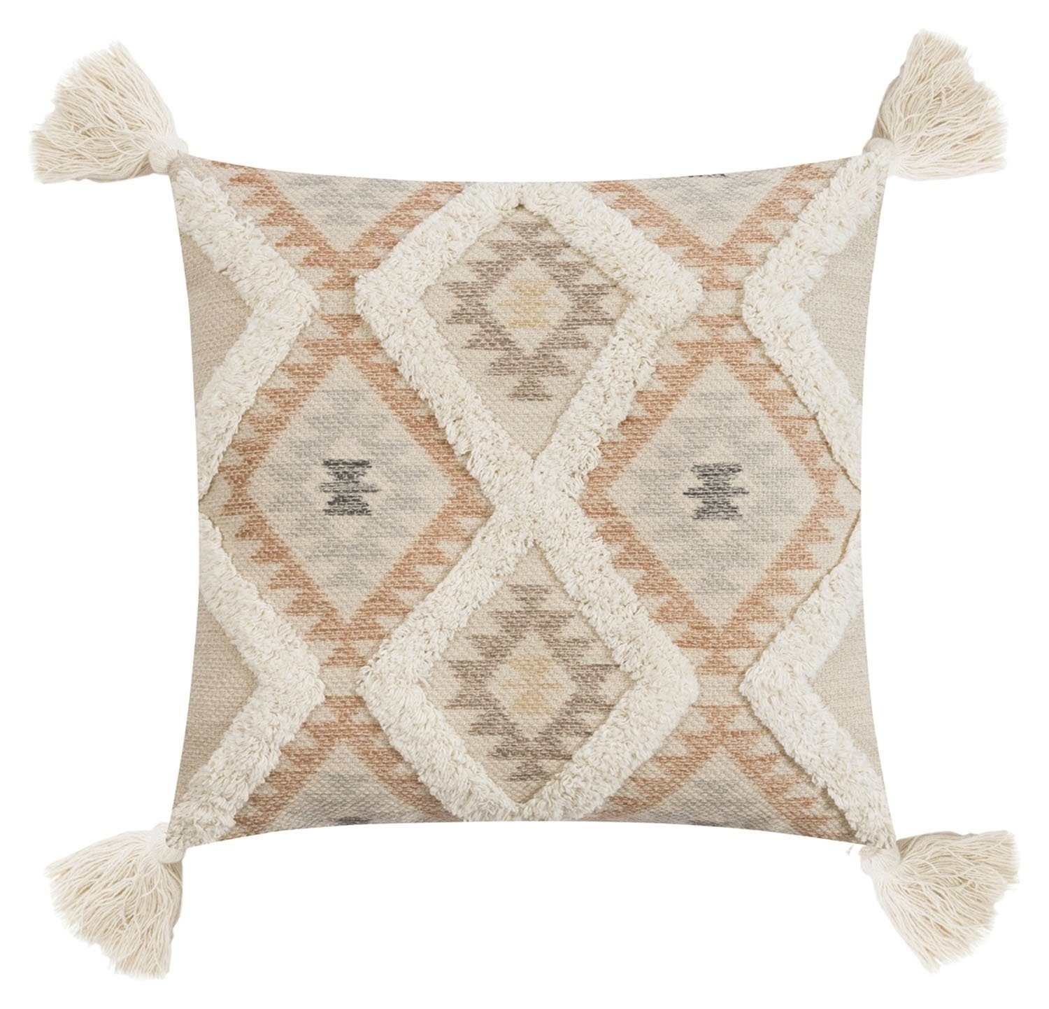 Magma Heimtex Kissenhülle BENISHA, Beige, Rauten, Baumwolle, 45 x 45 cm, (1 Stück)
