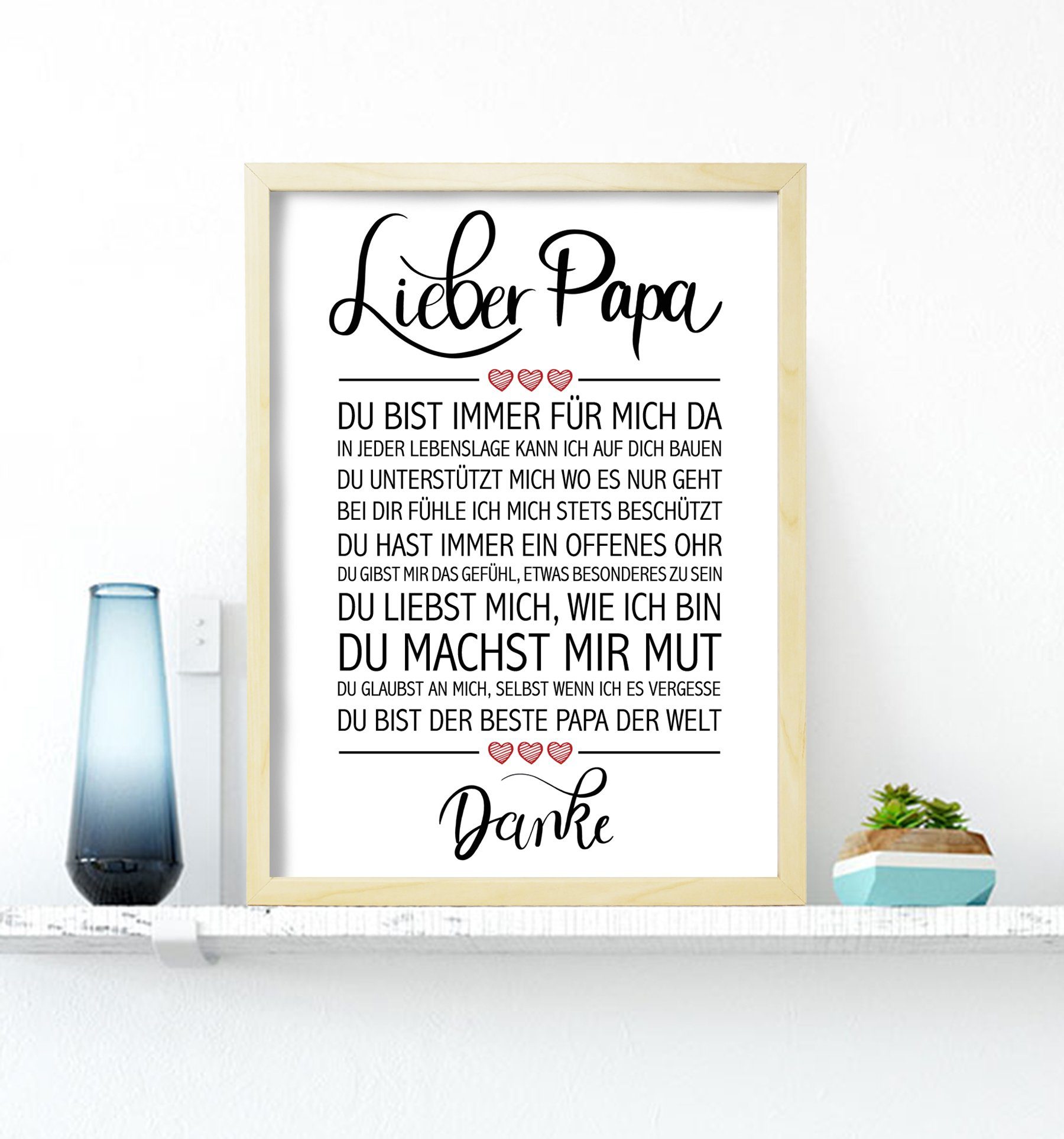 Close Up Kunstdruck Lieber Papa gerahmter günstig online kaufen