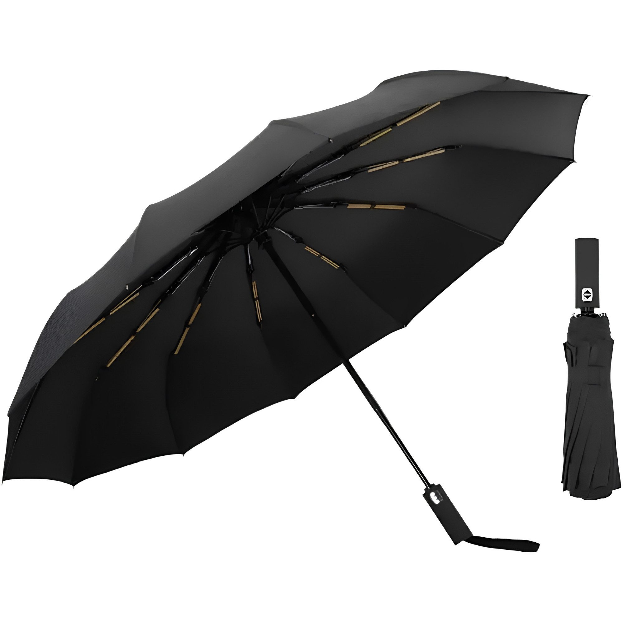 Athlix Stockregenschirm Regenschirm Faltschirm faltbarer Taschenschirm 130 cm, Regenschutz & Sonnenschutz, für 2–3 Personen