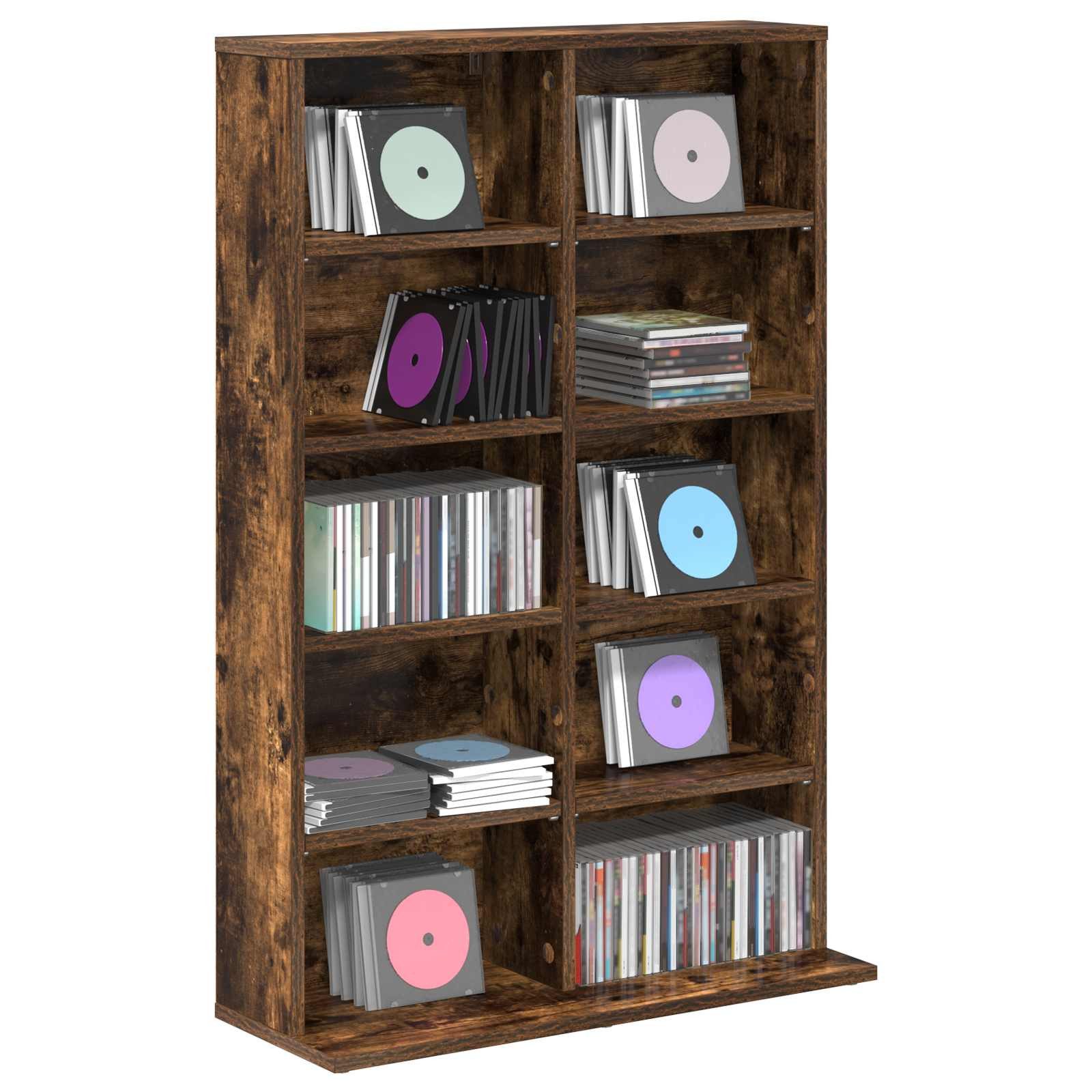 vidaXL Schranksystem CD Regal Raucheiche 65 x 23,5 x 97,5 cm Holzwerkstoff (1-St)