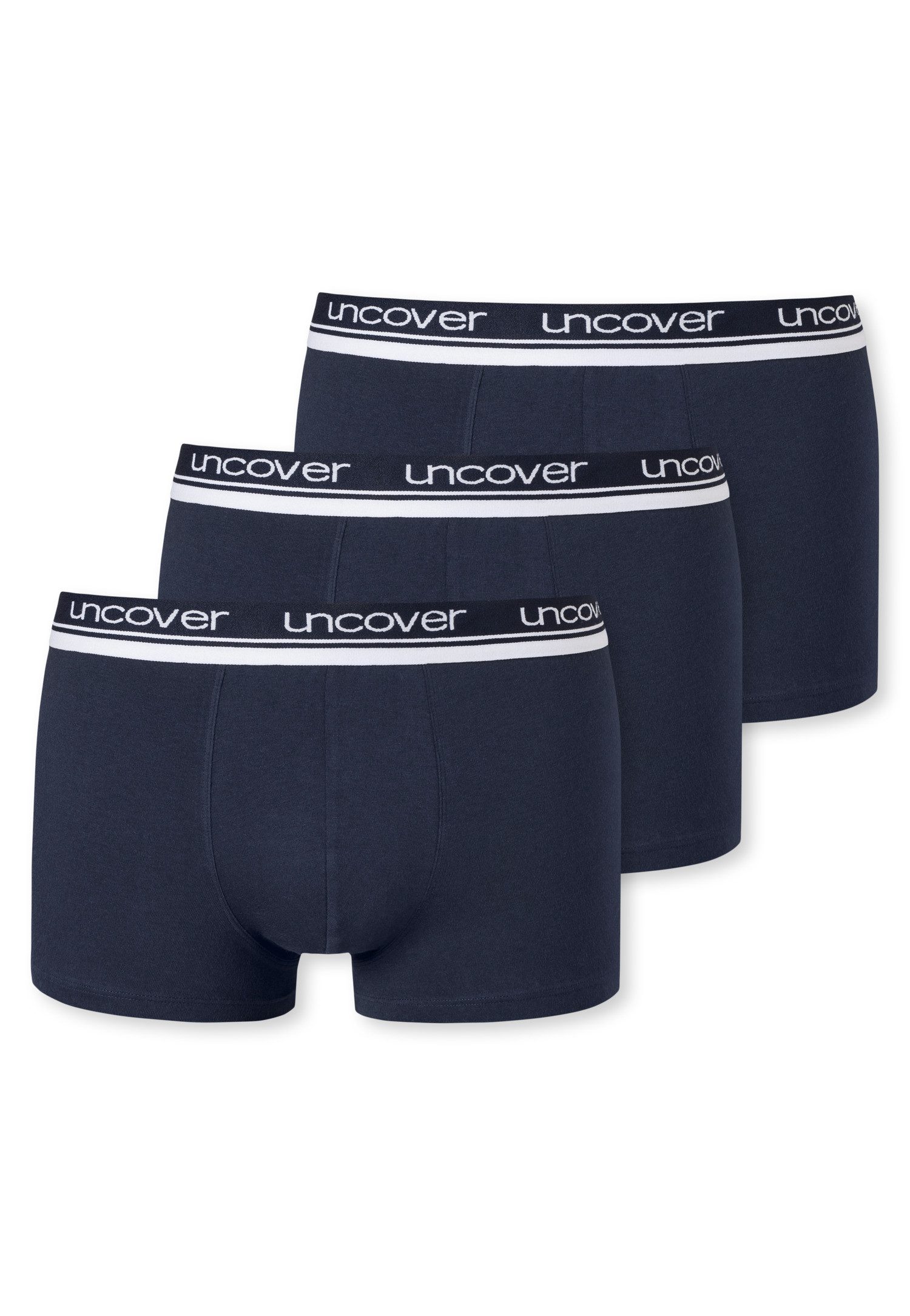 uncover by SCHIESSER Boxer Uncover Cotton (2er Pack) Logo-Bund, elastisch, ohne Eingriff, perfekter Sitz