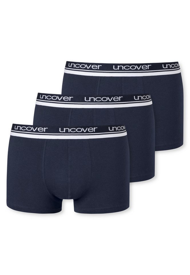 uncover by SCHIESSER Boxer Uncover Cotton (2er Pack) Logo-Bund, elastisch, ohne Eingriff, perfekter Sitz