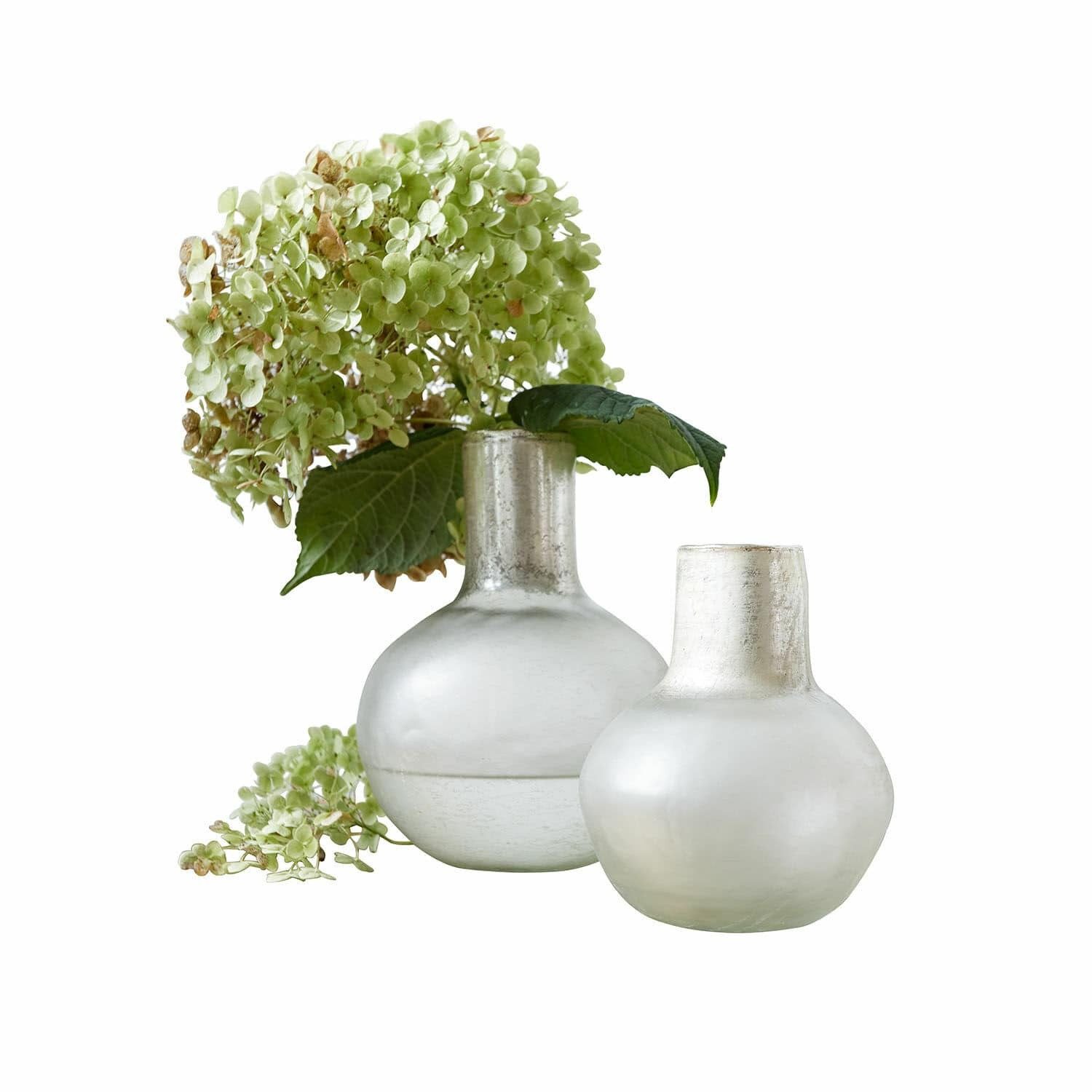 Tischvase Vase 2er Set Nazira weiß/silber