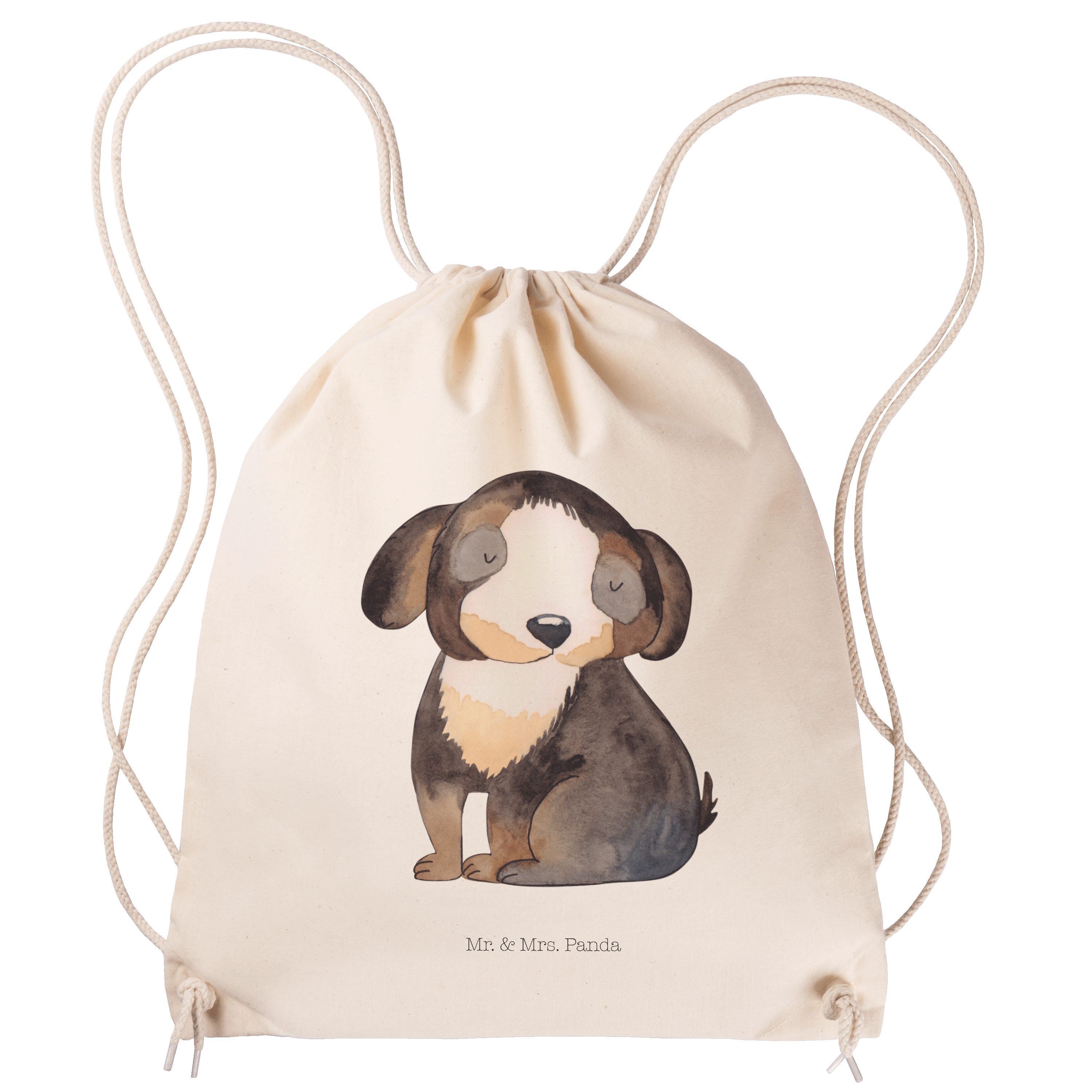 Mr. & Mrs. Panda Sporttasche Hund entspannt - Transparent - Geschenk, Haustier, Hundeglück, Hundem (1-tlg)