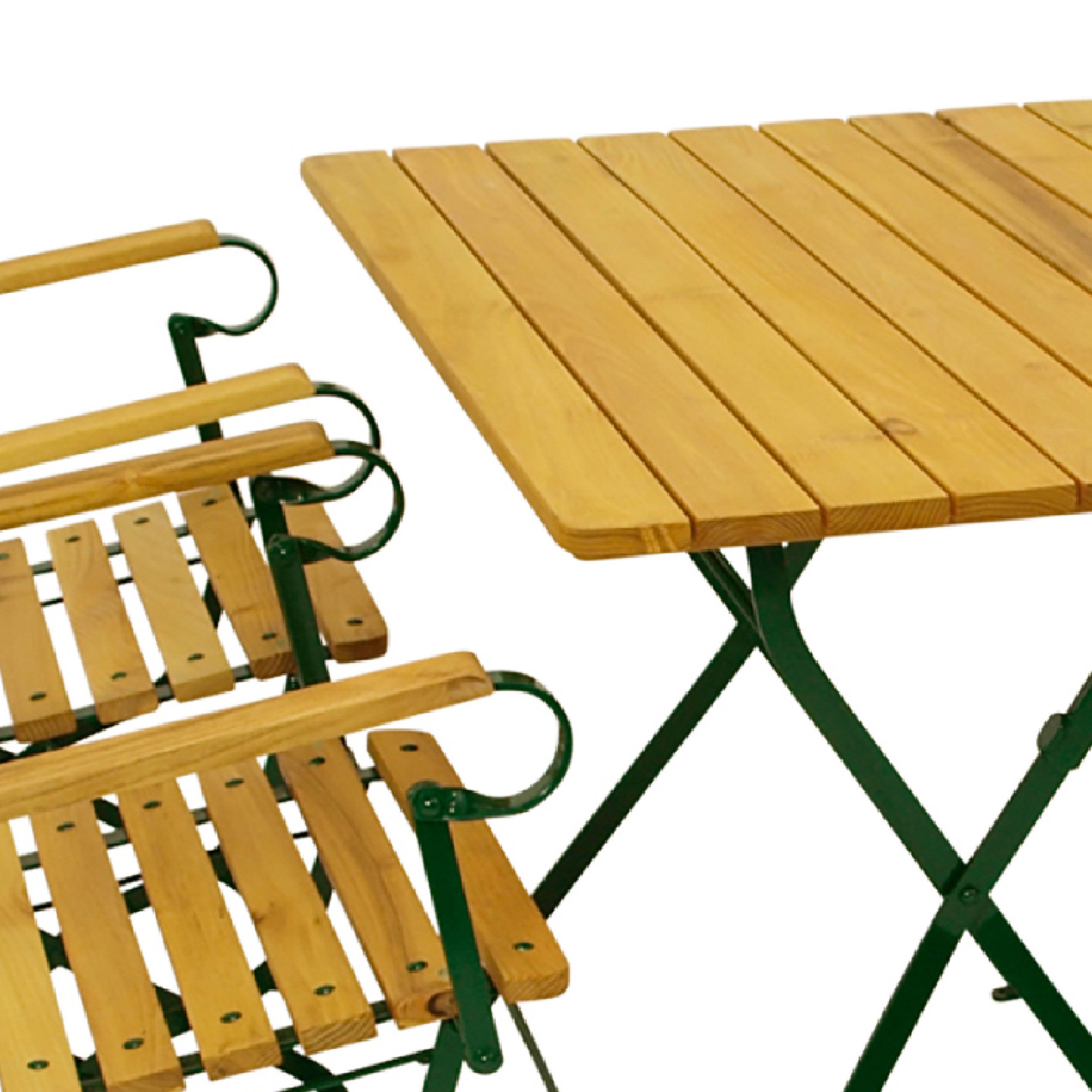 TPFGarden Sitzgruppe TOWNSVILLE, (Ess Gruppe 5-teilig - Gartenmöbel Set - Flachstahl - Robinienholz, 5-tlg., Gartensitzgruppe Tisch und Sessel dunkelgrün), (4x Armlehnensessel, 1x Tisch 70x110cm rechteckig)