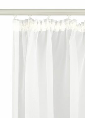 Gardine Missy, my home, Kräuselband (1 St), transparent, Polyester, Vorhang, Fertiggardine, Store, transparent