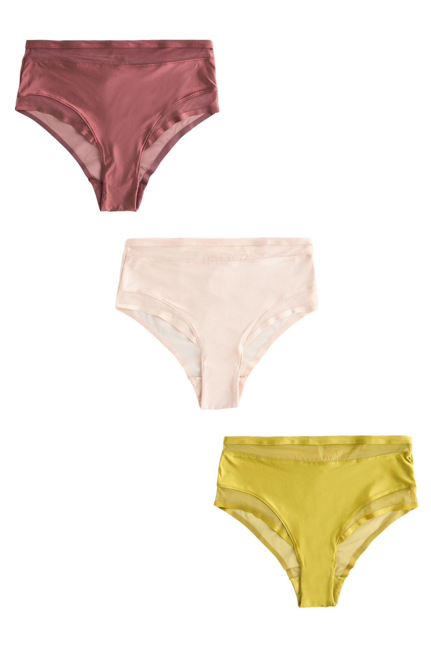 Slip 3er-Pack Hochbund-Slips mit Mesh-Besatz