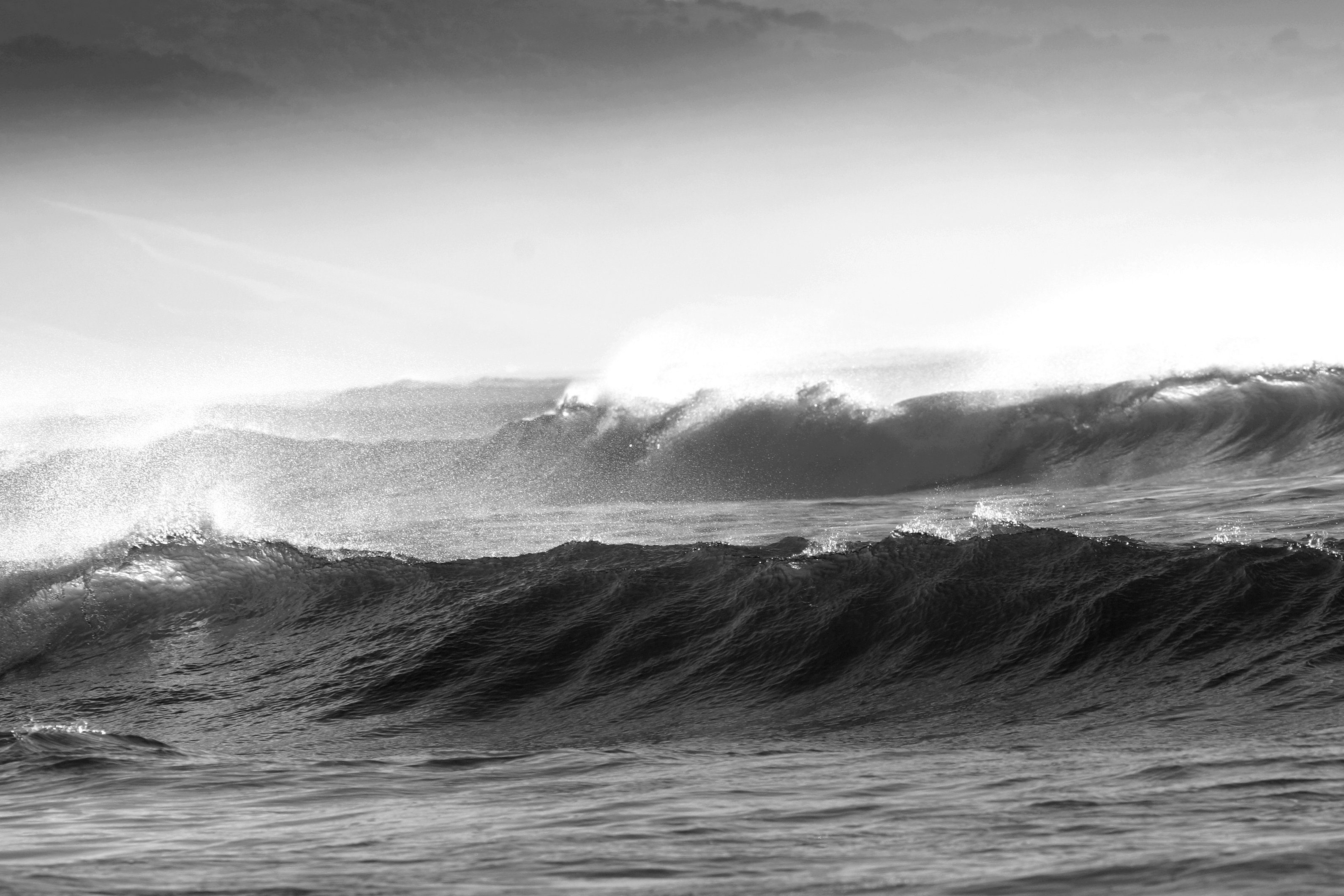 Papermoon Fototapete Wellen schwarz & weiß