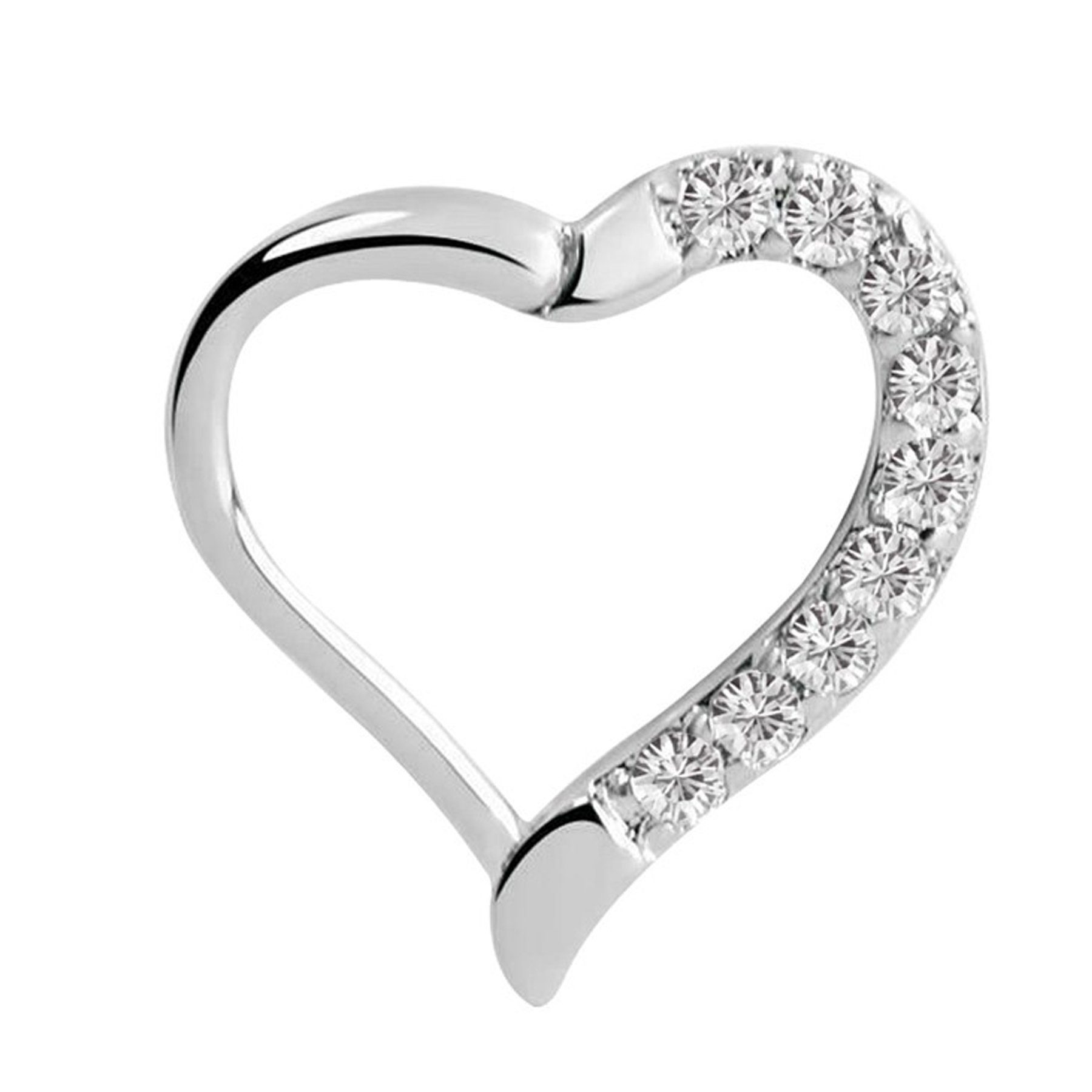 Adelia´s Dehnschnecke Piercing  Ohrpiercing, Mit vielen klaren gefassten Steinen in 1,2 mm Stärke