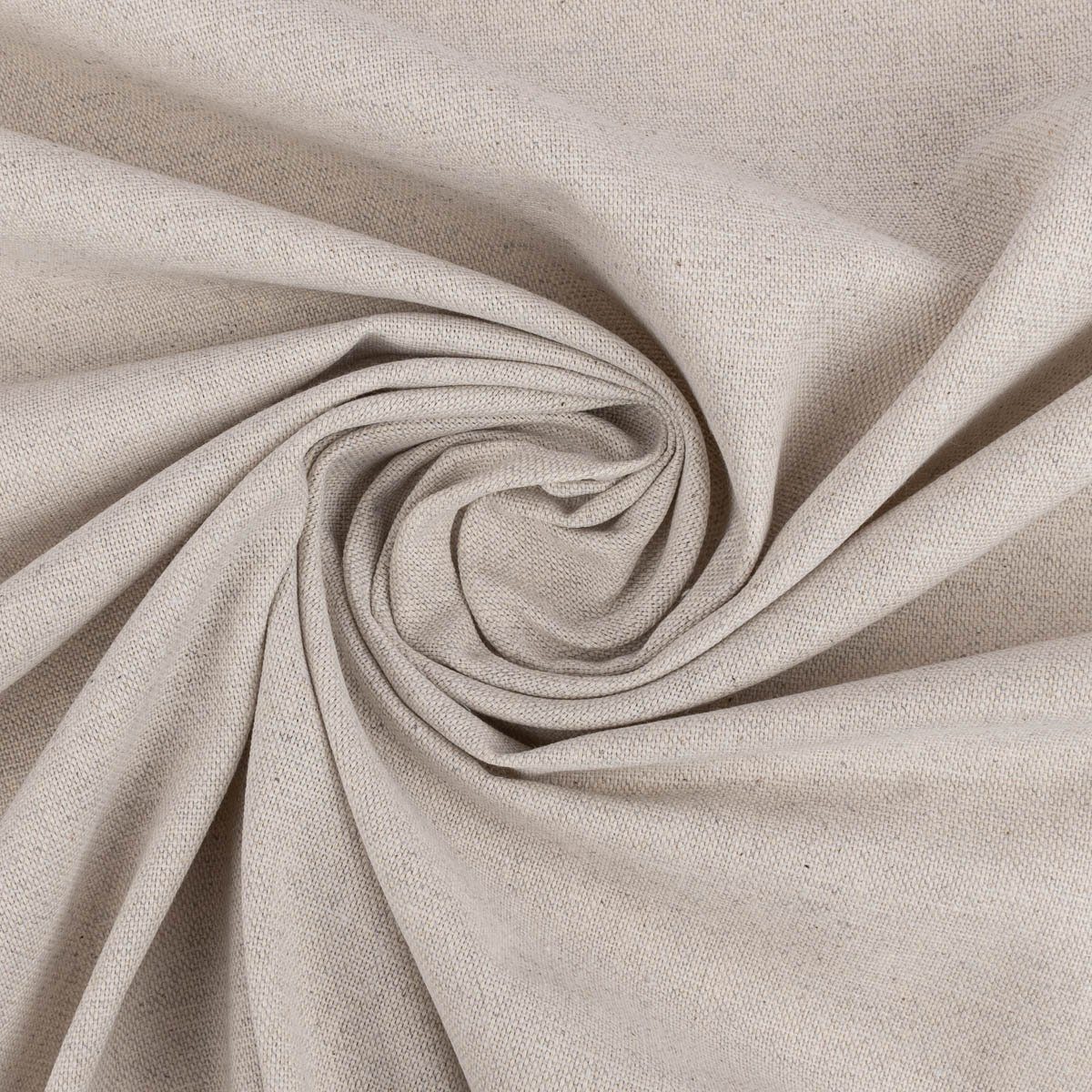 SCHÖNER LEBEN. Stoff Dekostoff Polsterstoff 90% Baumwolle Leinenlook uni Naturgrau 155cm