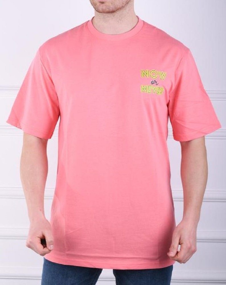 Megaman Jeans T-Shirt Herren Oversize Basic Sommer TS-5004 Long T-Shirt Rose Tee Tee Shirt Designer