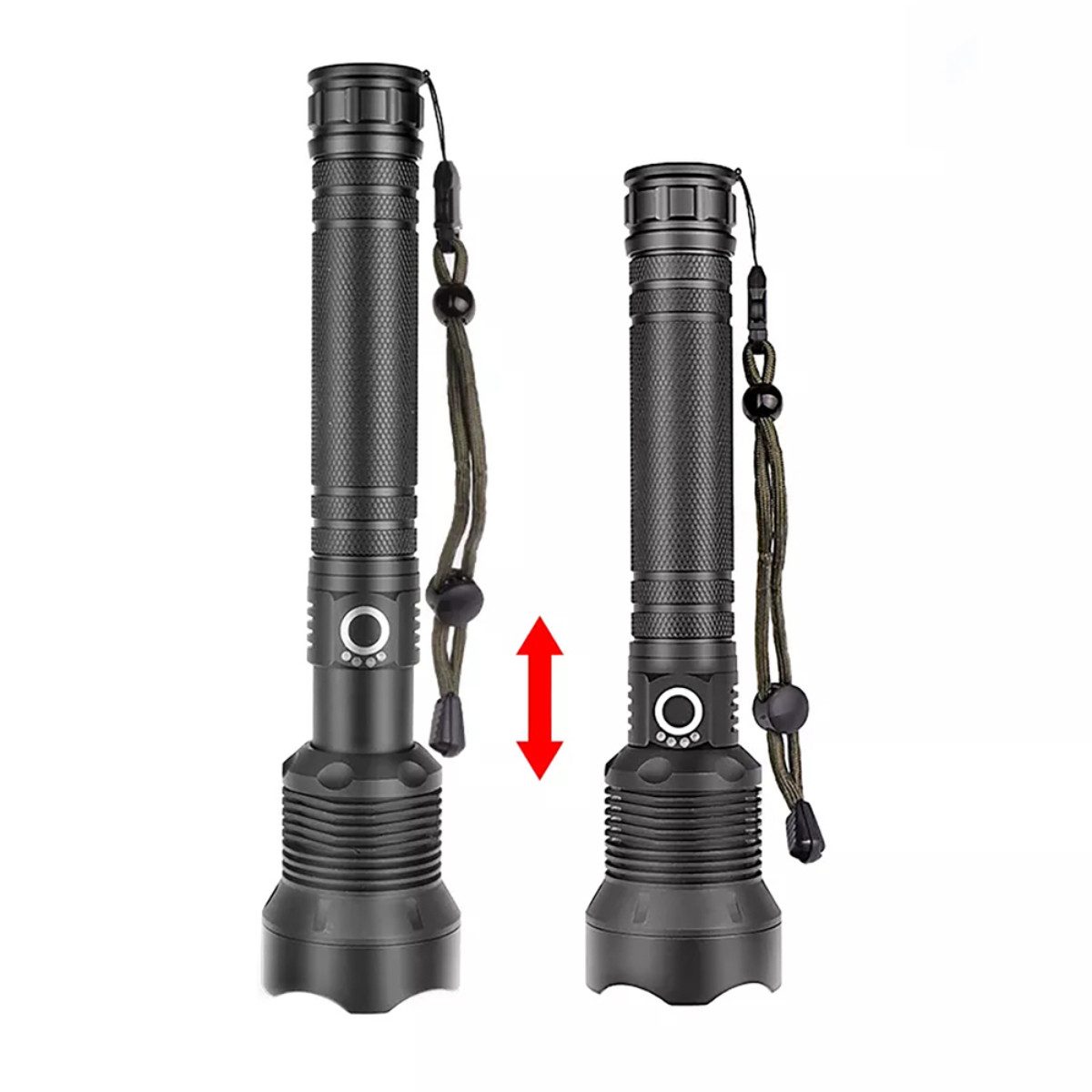 Wozinsky LED Taschenlampe WLT-20W (Taschenlampen-Set mit Akkus und Ladekabel), 2000 lm, variabler Fokus, 3 Lichtmodi und 2 Akkus