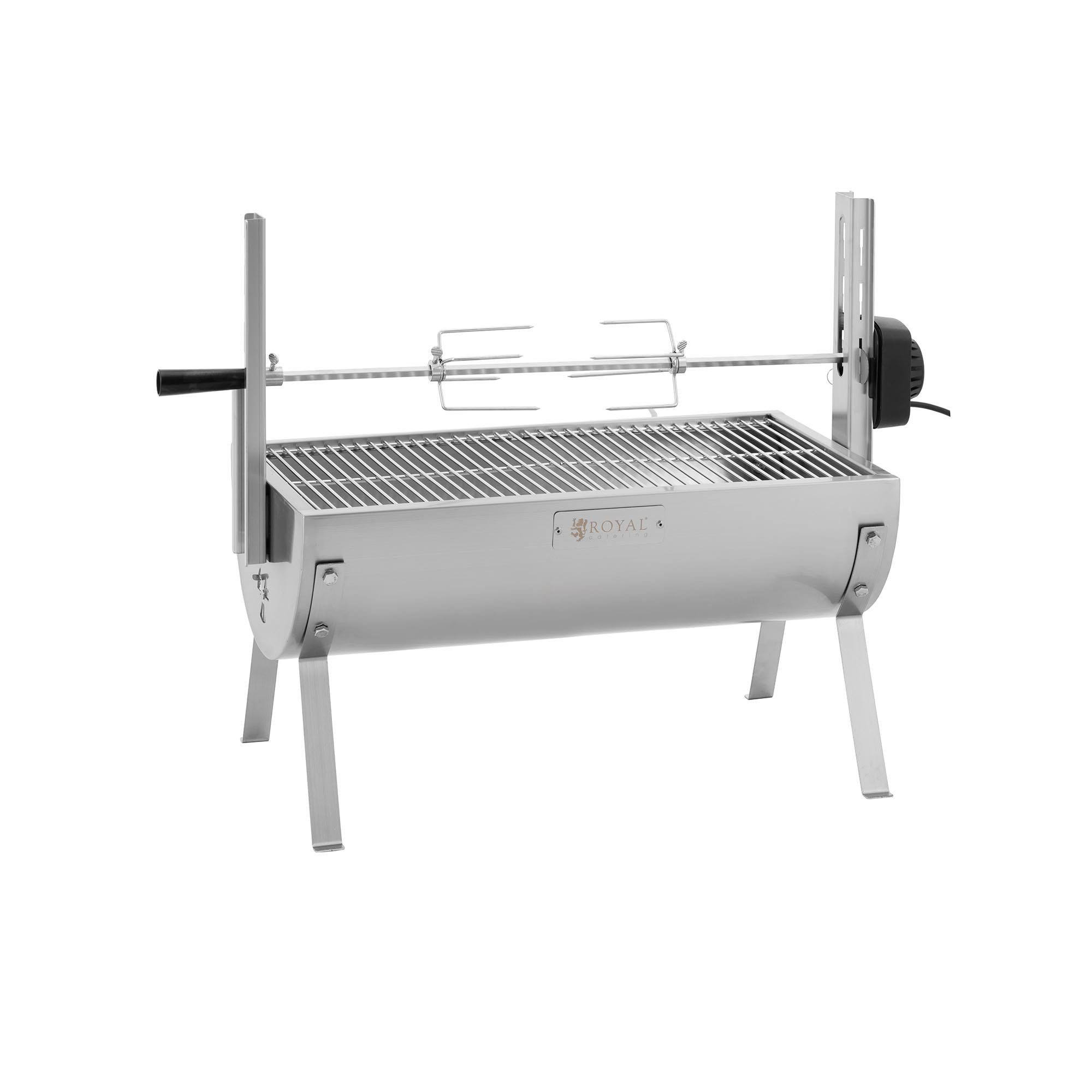 Royal Catering Grillspieß Spießbratengrill Spießgrill Holzkohle höhenverstellbar Grillmotor 15