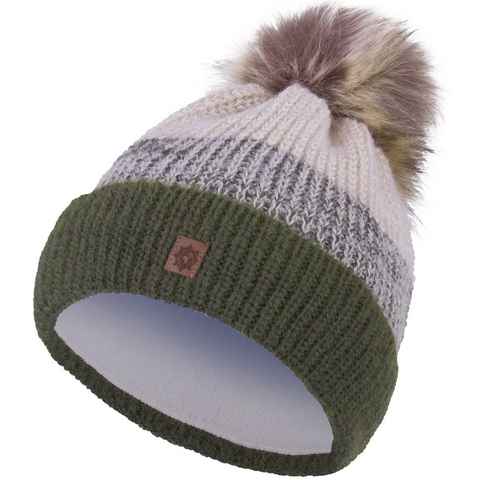 compagno Bommelmütze (1-St) Wintermütze Strickmütze Damen Mütze Winter Fleecefutter Beanie